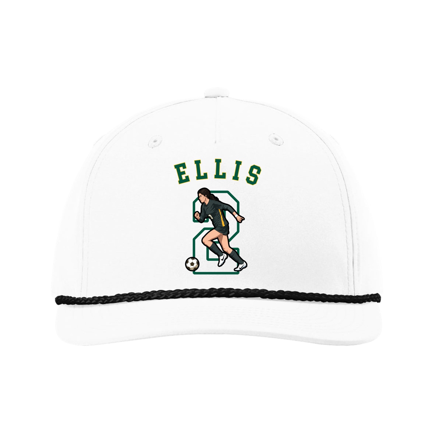 Five-Panel Classic Rope Cap — Shirsey Arch in White