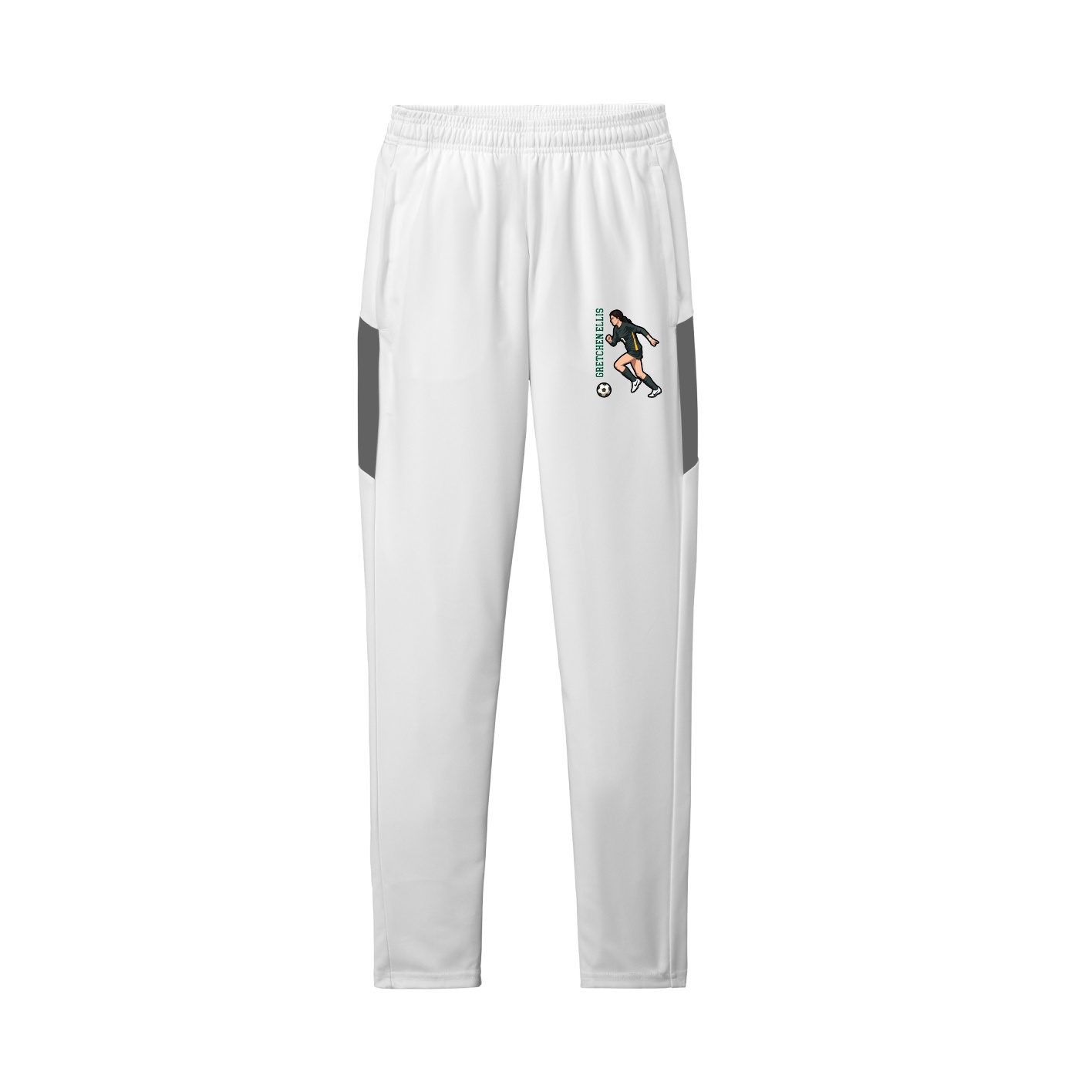 Team Travel Pant — Name Vertical in White/Grey