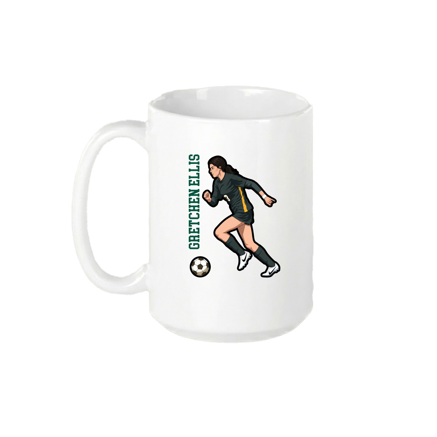 15oz Coffee Mug — Name Vertical in White