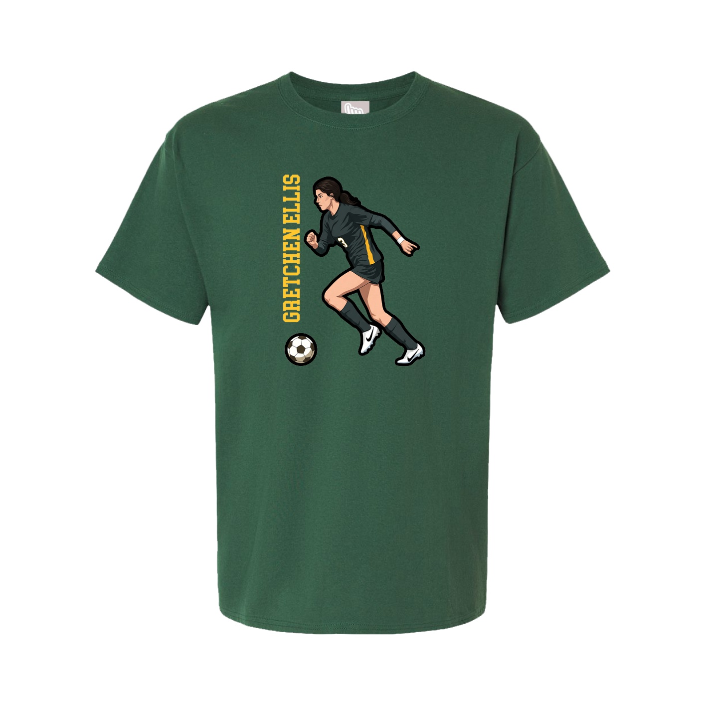 Youth Tee — Name Vertical in Green