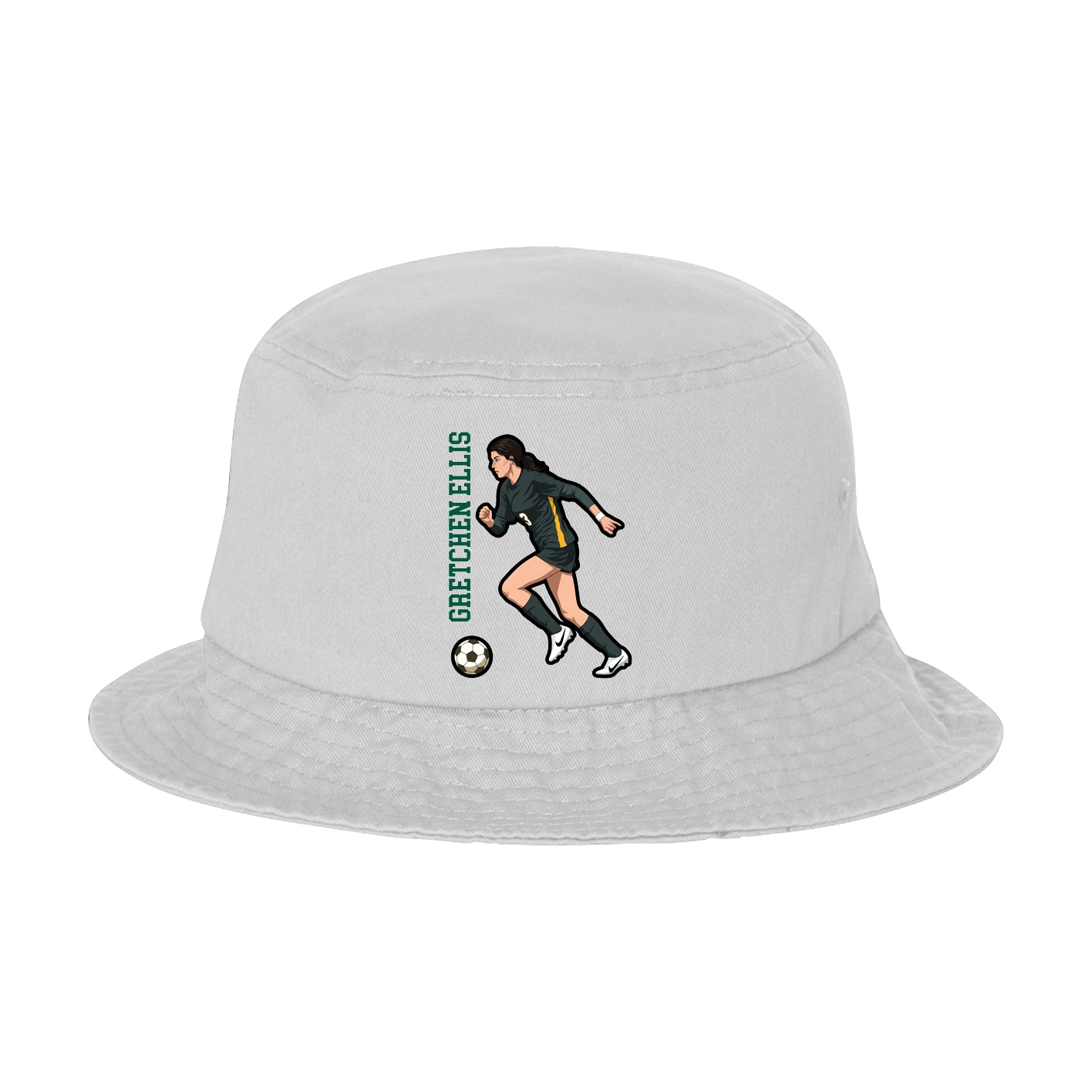 Bucket Cap — Name Vertical in White