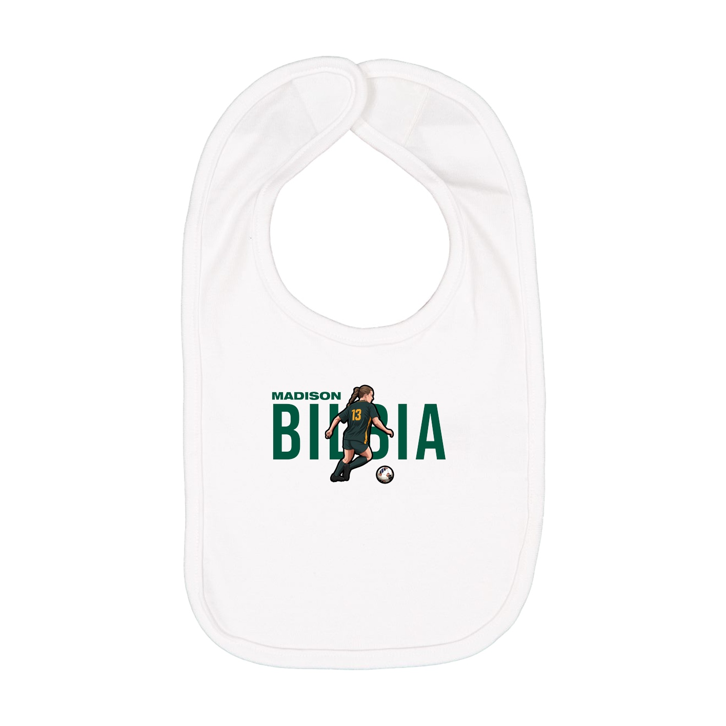 Infant Bib — Player Name in White
