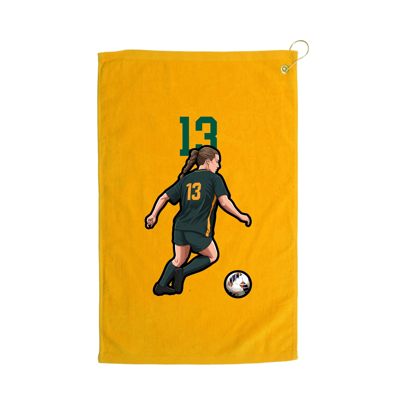 Golf Towel — Number Top in Gold