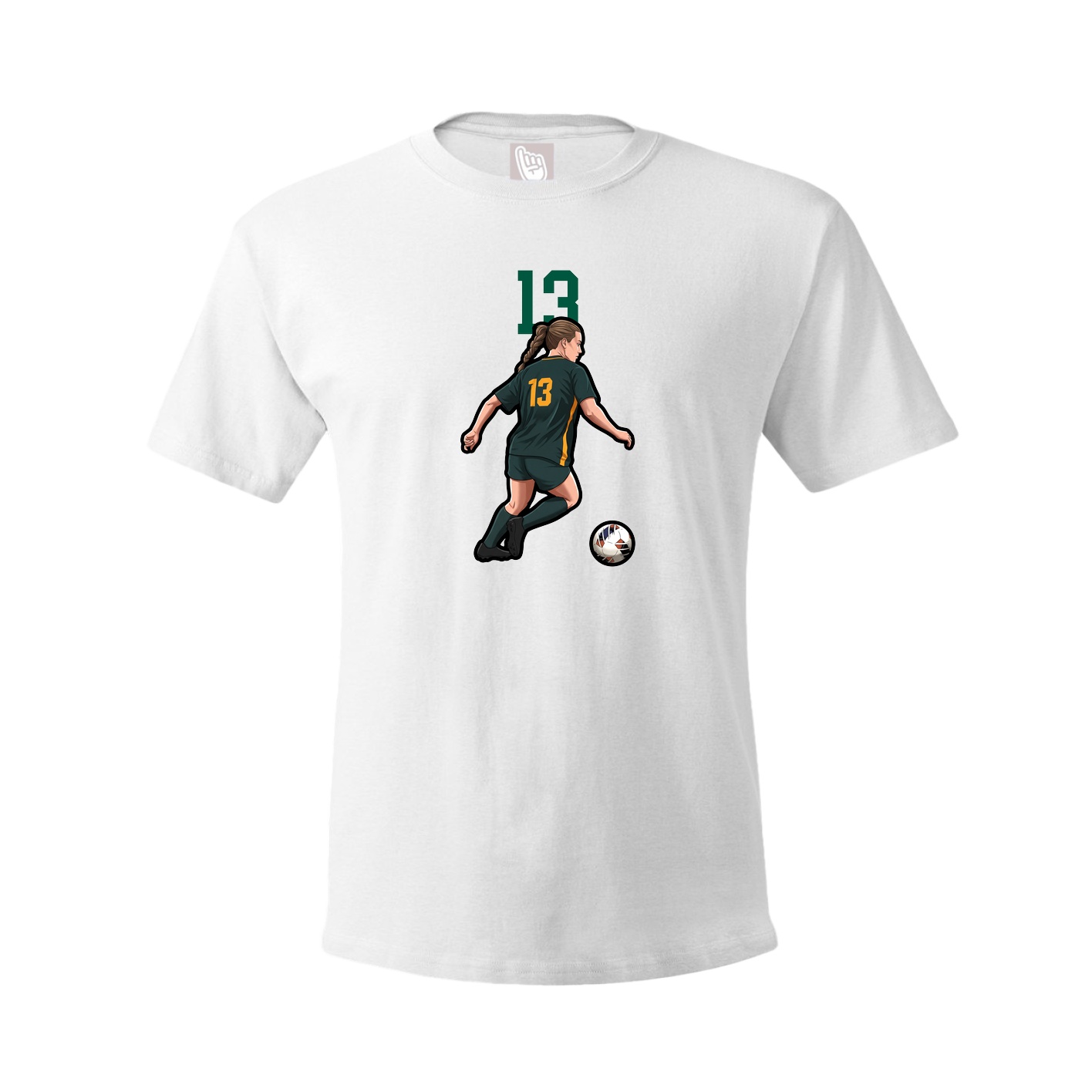 Youth Tee — Number Top in White