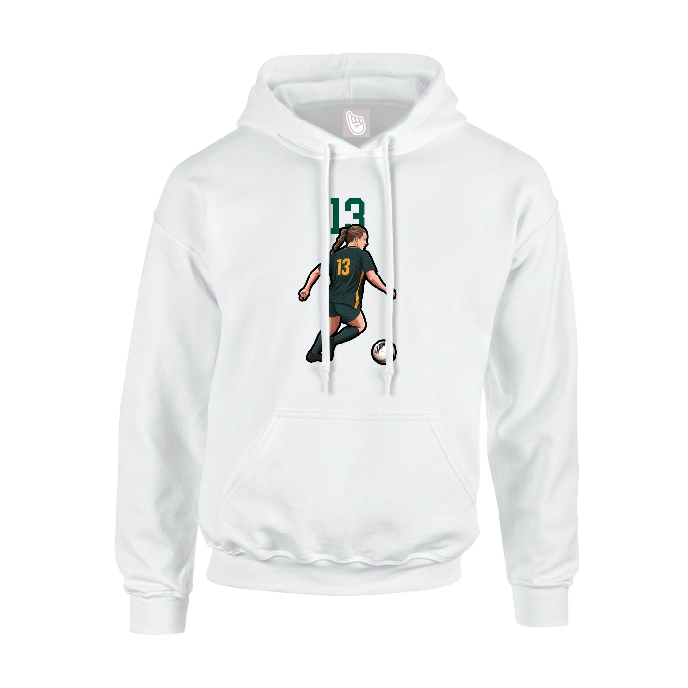 Hoodie — Number Top in White
