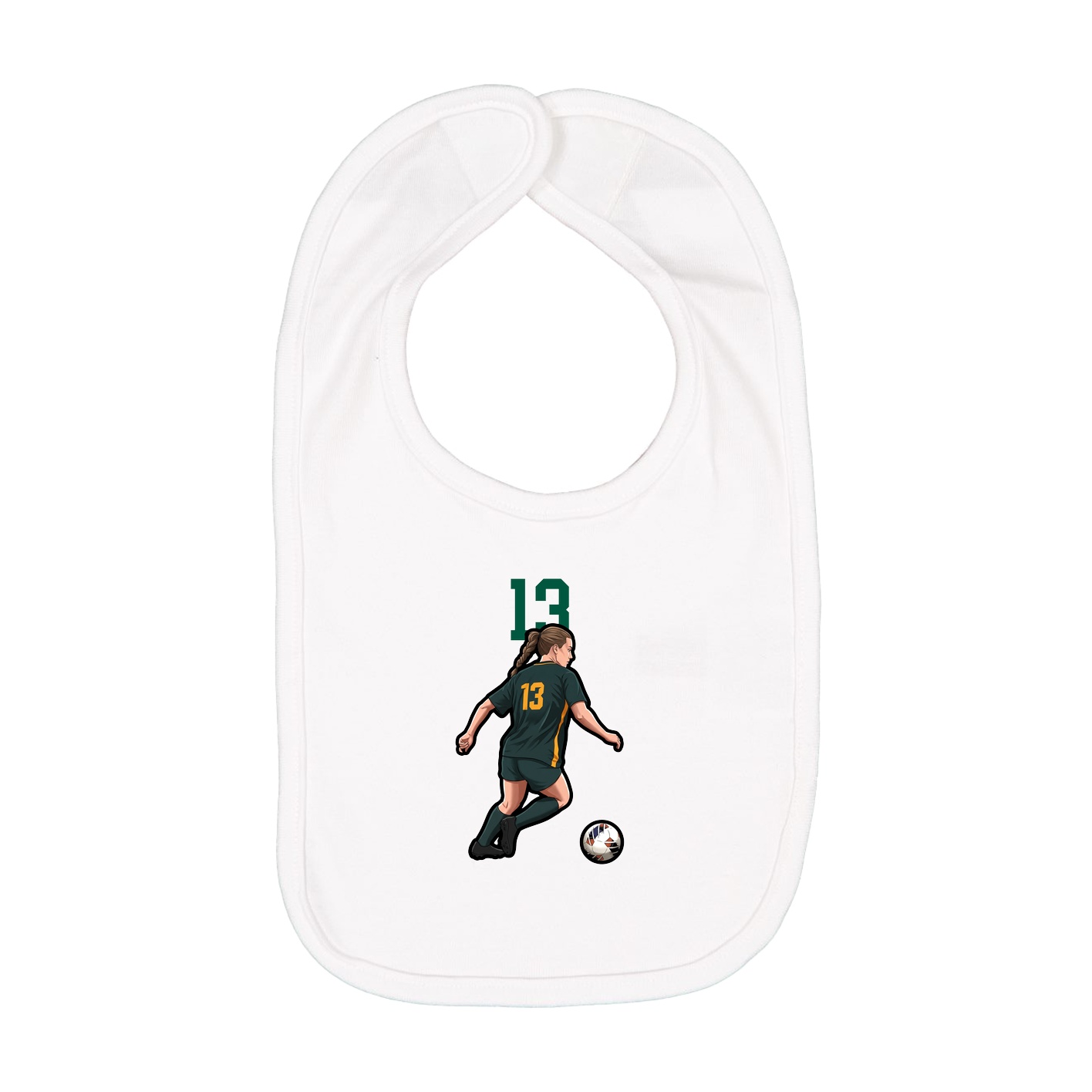 Infant Bib — Number Top in White