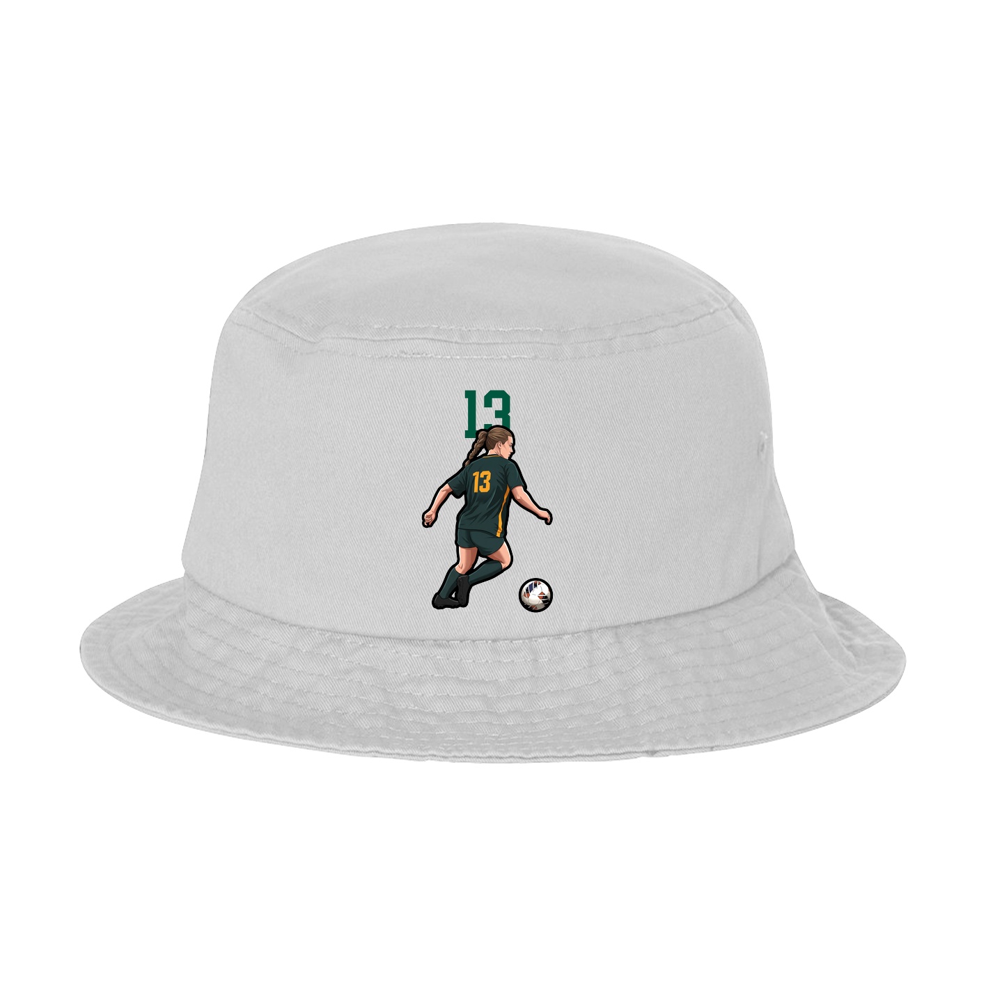 Bucket Cap — Number Top in White