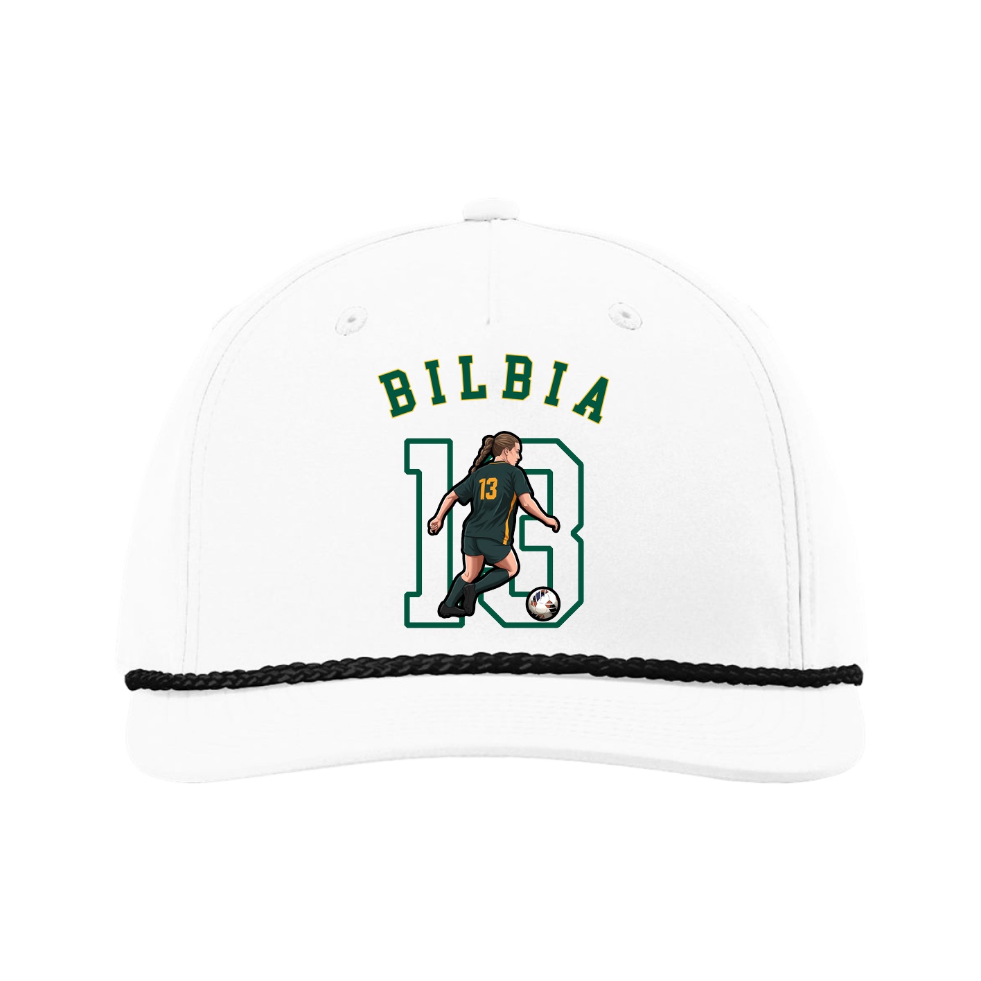 Five-Panel Classic Rope Cap — Shirsey Arch in White