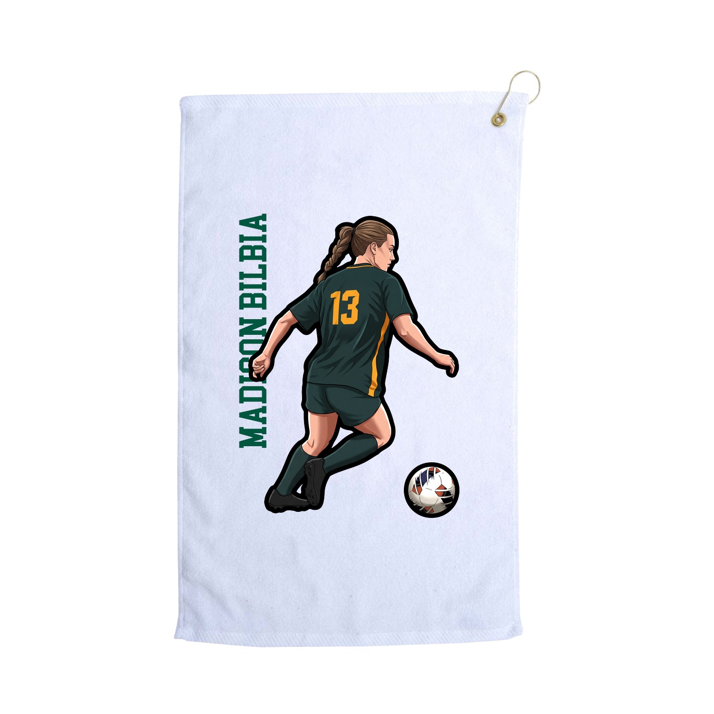 Golf Towel — Name Vertical in White