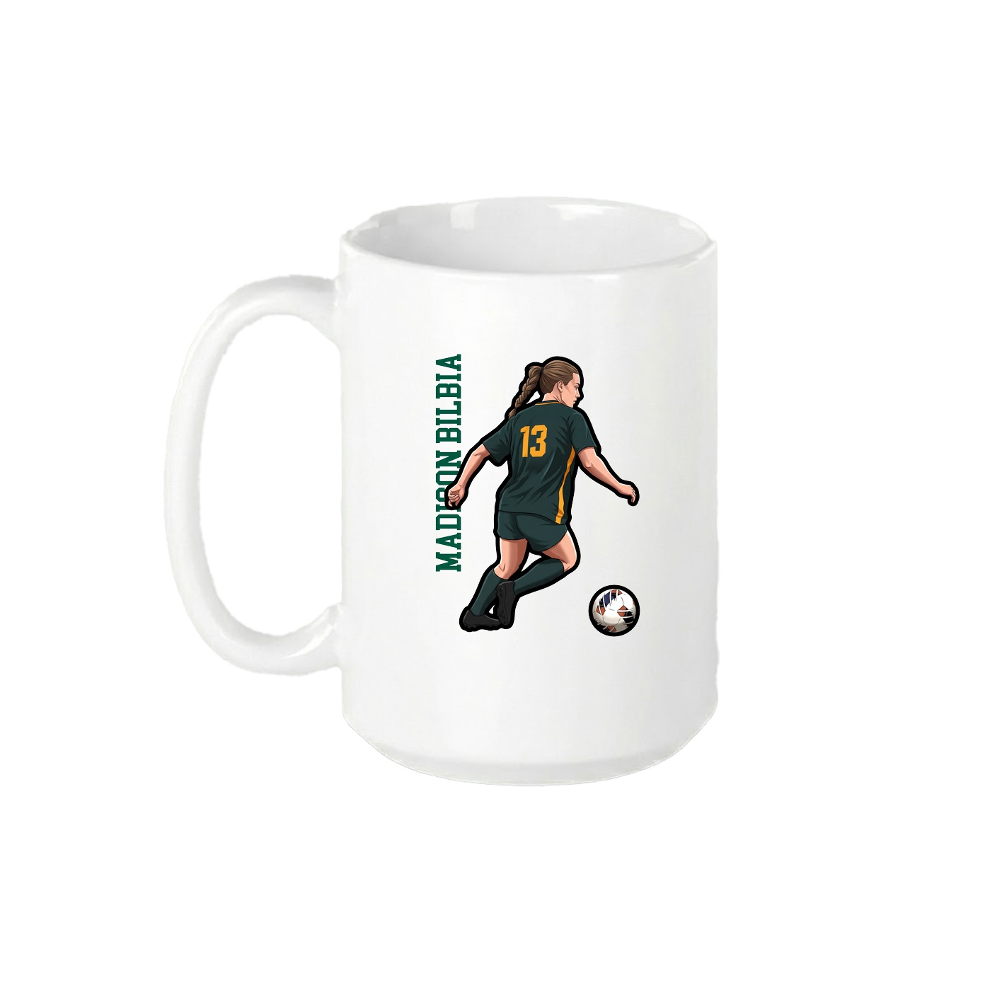 15oz Coffee Mug — Name Vertical in White