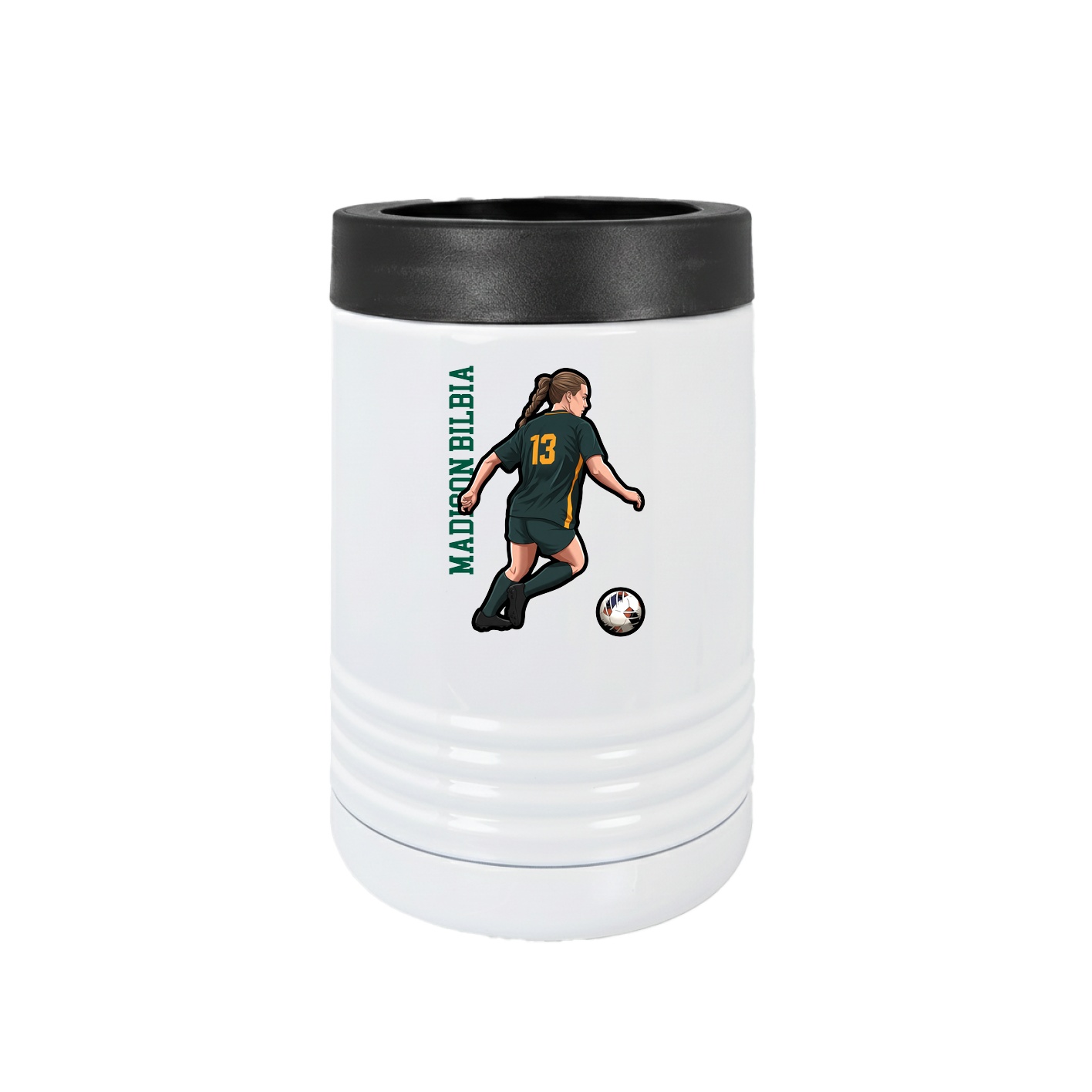 Beverage Holder — Name Vertical in White
