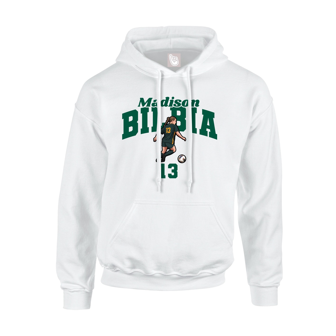 Youth Hoodie — Signature Arch in White