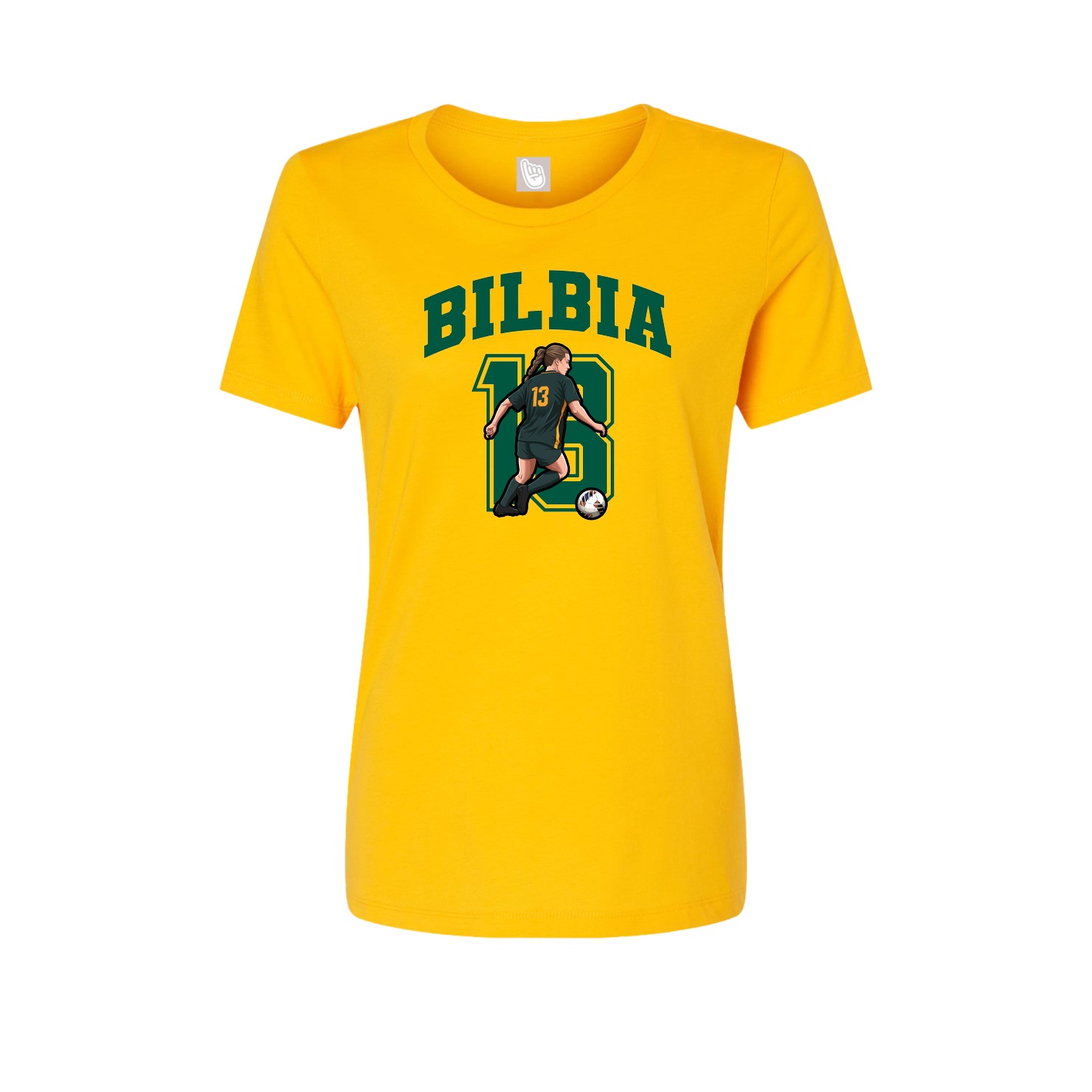 Fitted Women's Tee — Number in Gold