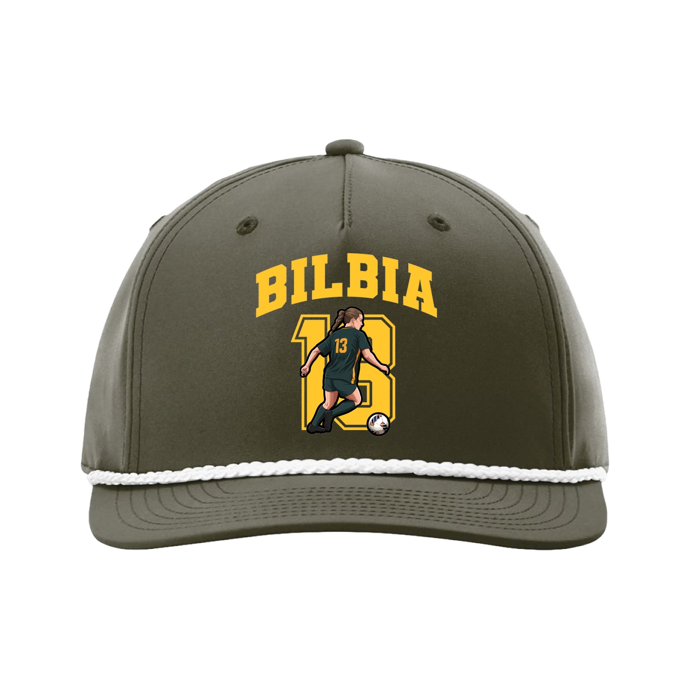 Five-Panel Classic Rope Cap — Number in Green