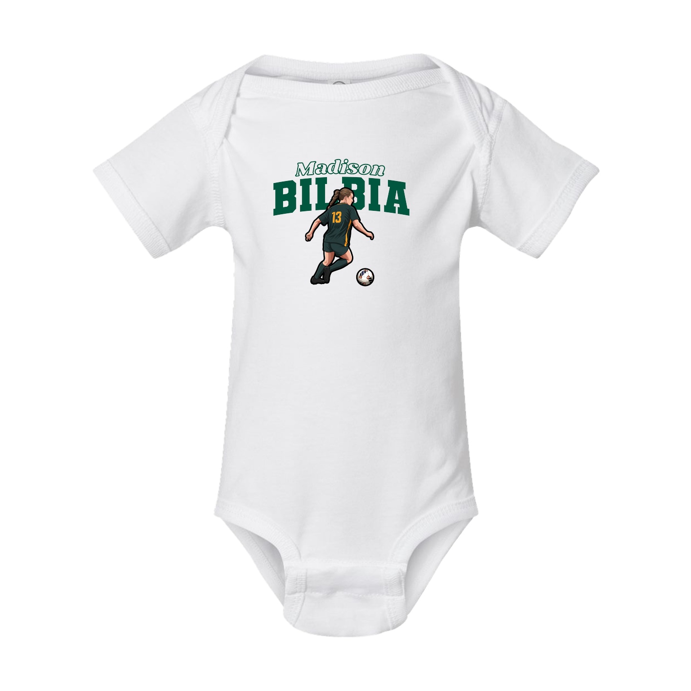 Baby Onesie — Name Arch in White