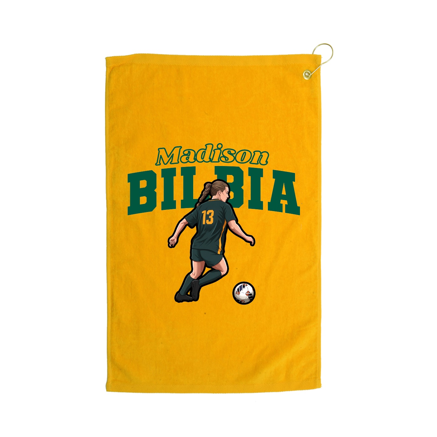 Golf Towel — Name Arch in Gold