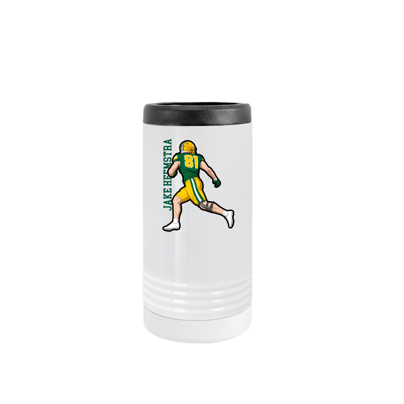 Slim Beverage Holder — Name Vertical in White