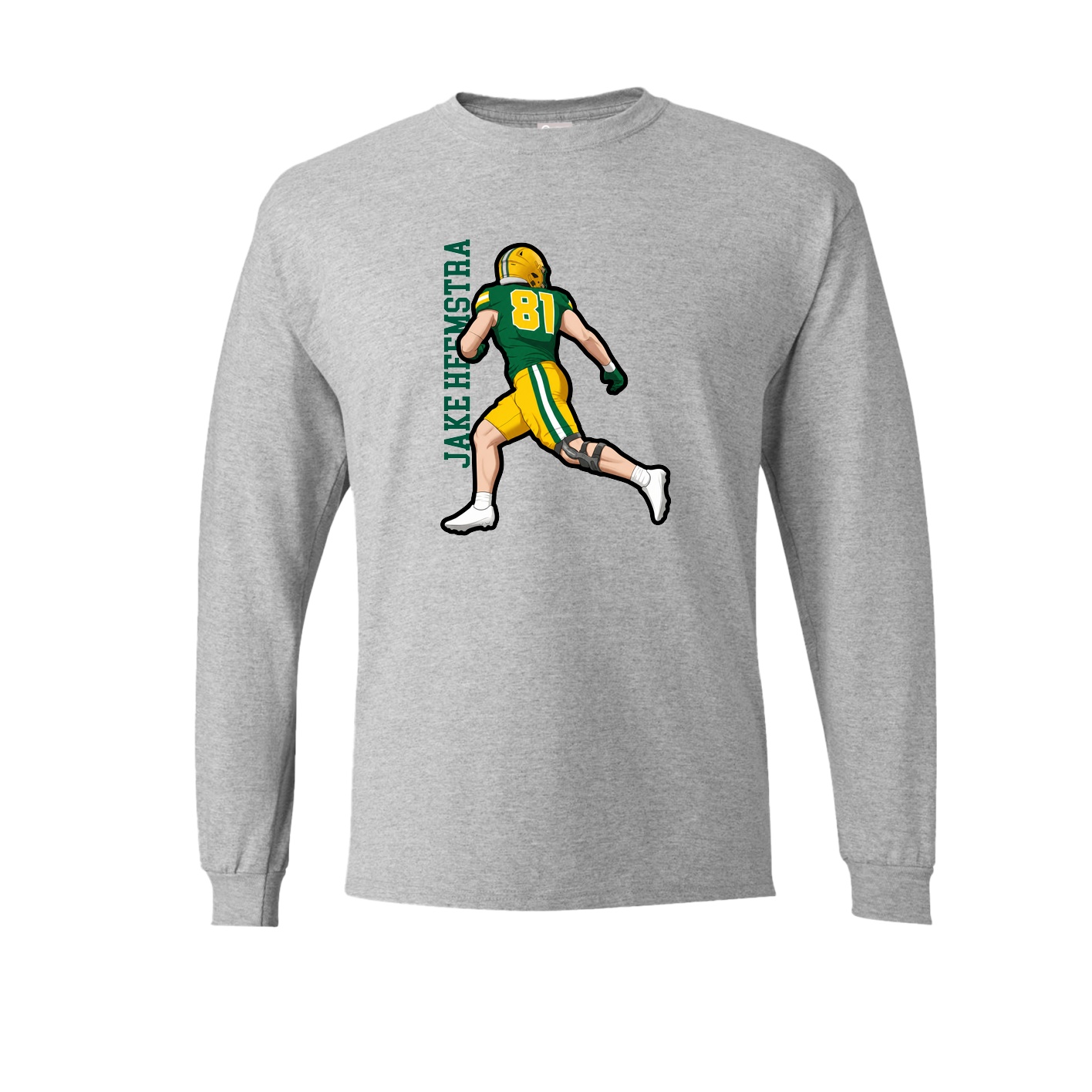 Long Sleeve Tee — Name Vertical in Grey