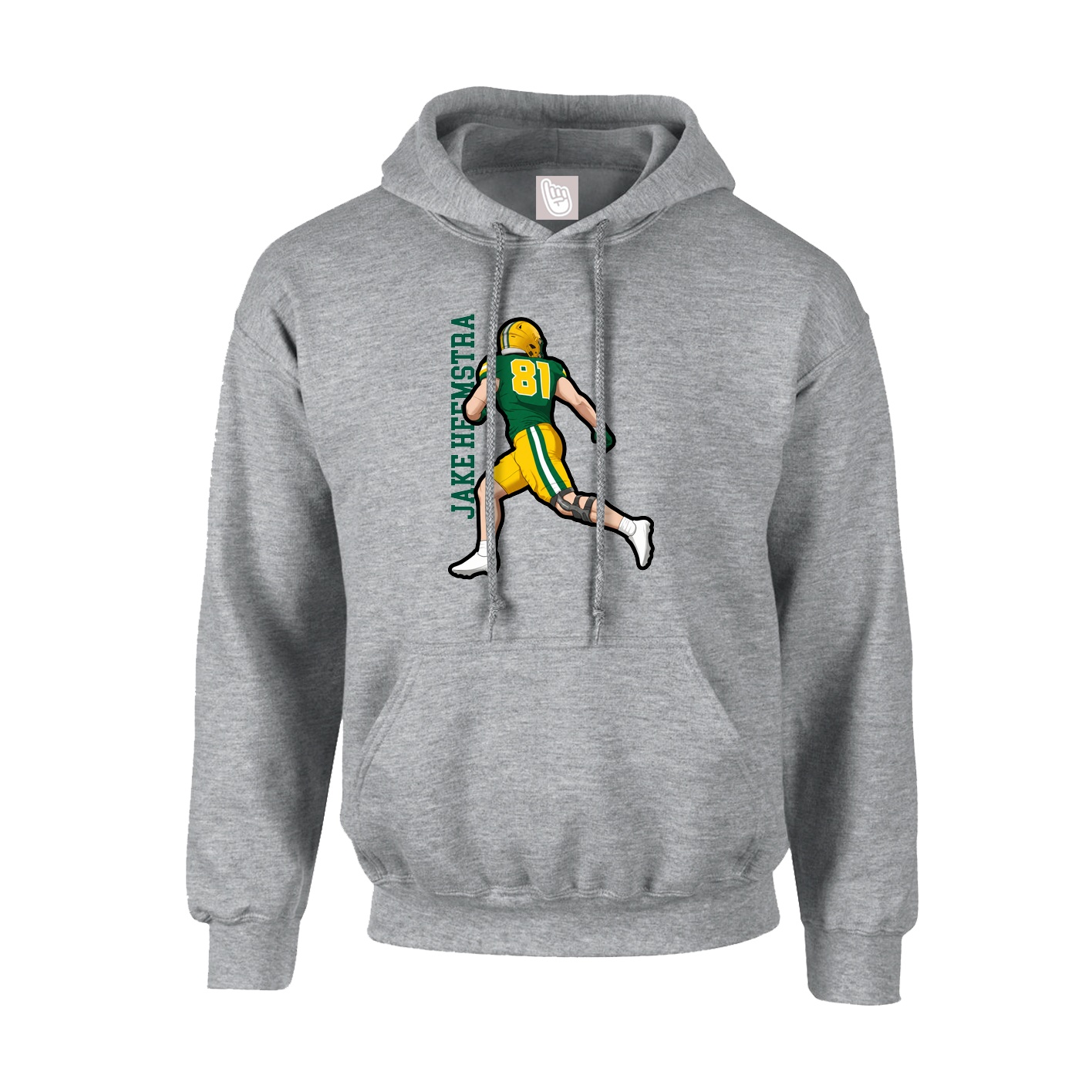 Hoodie — Name Vertical in Grey