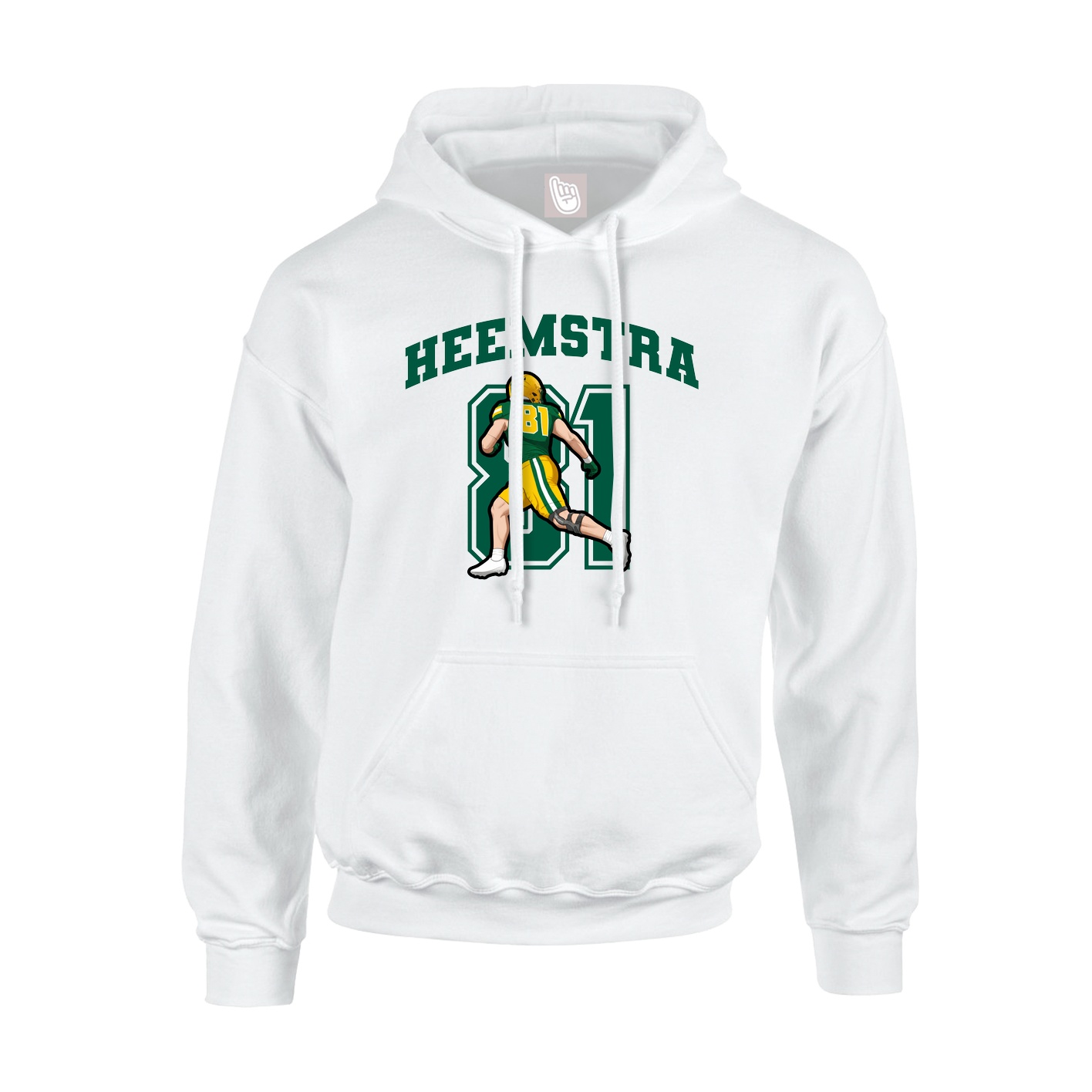 Youth Hoodie — Number in White