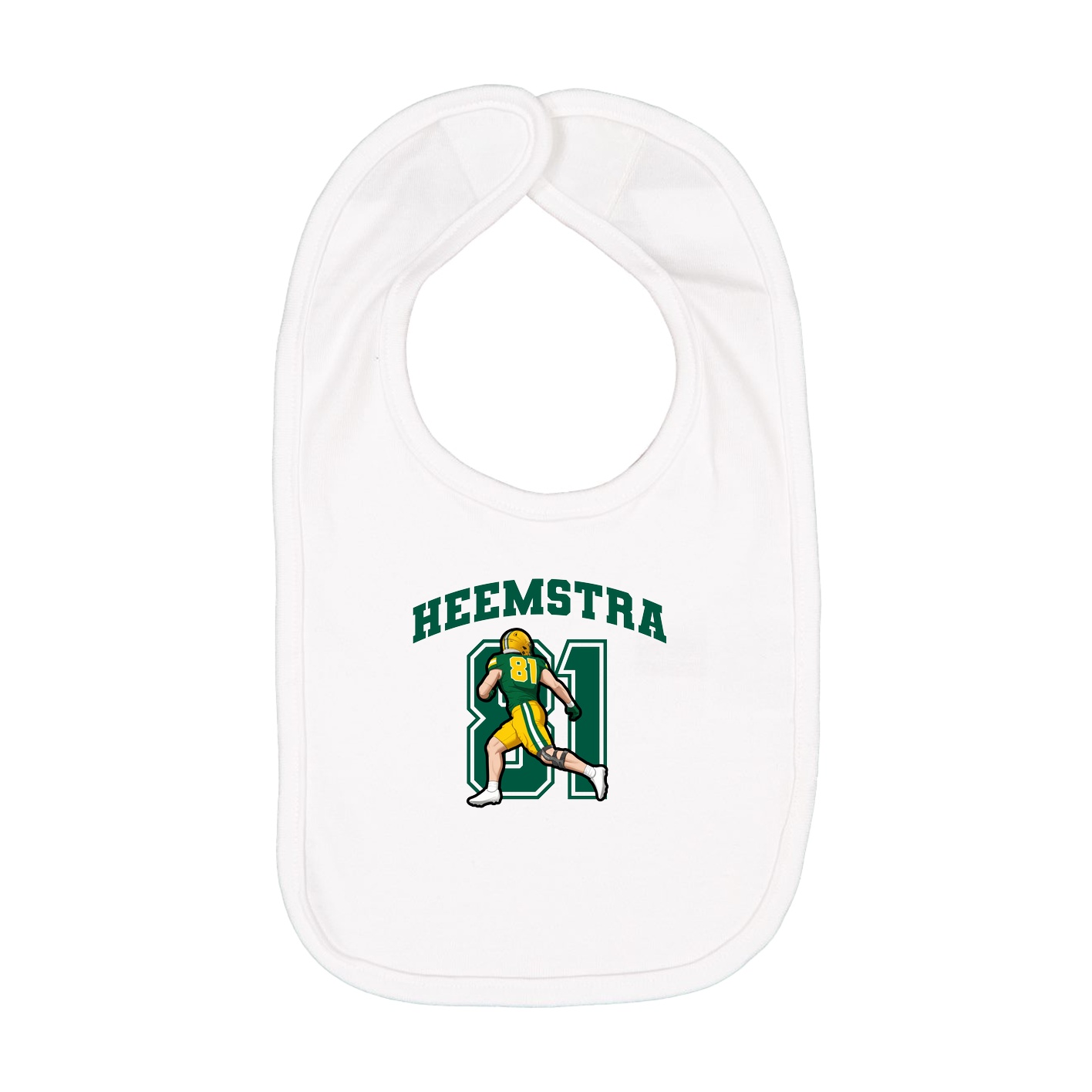 Infant Bib — Number in White