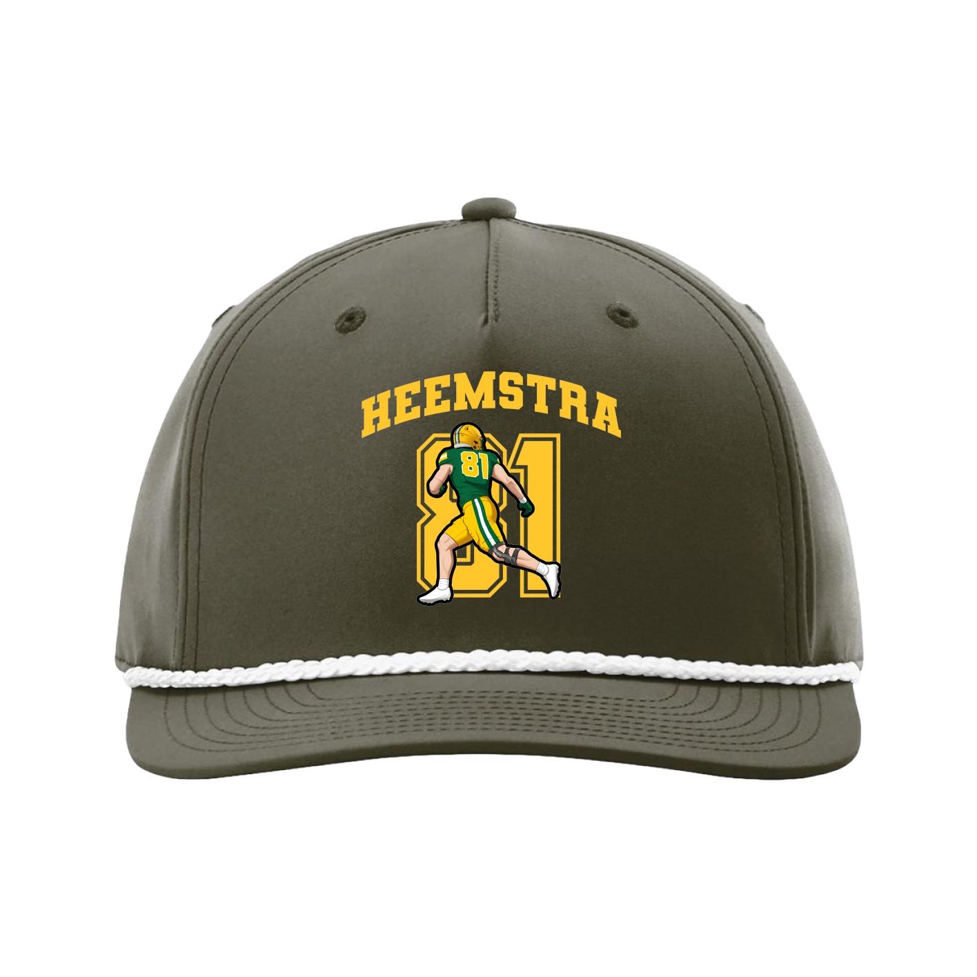 Five-Panel Classic Rope Cap — Number in Green