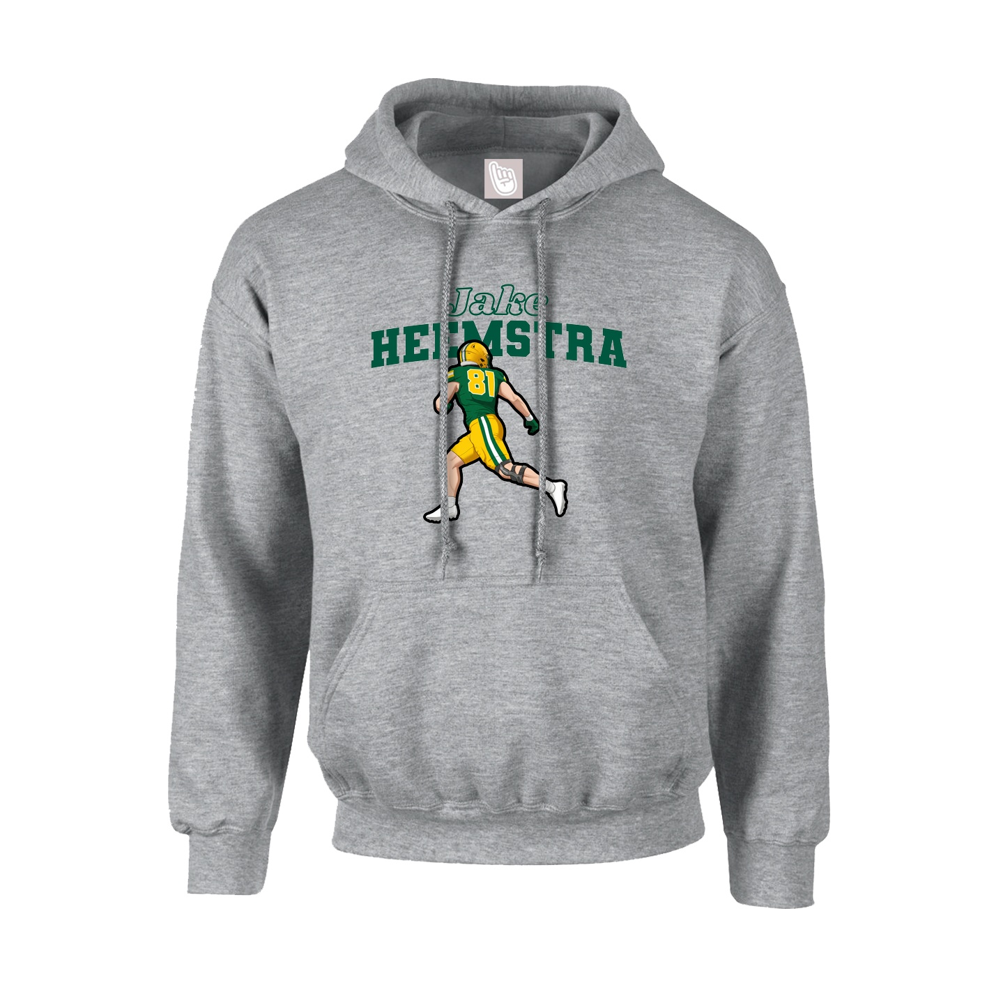 Youth Hoodie — Name Arch in Grey