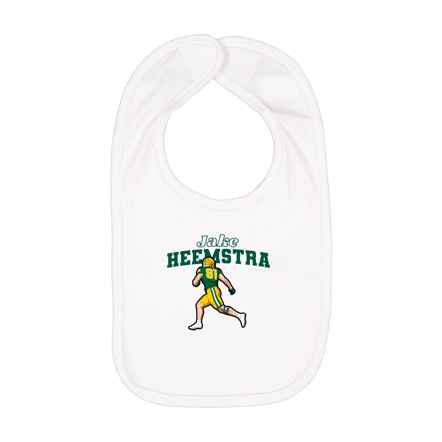 Infant Bib — Name Arch in White