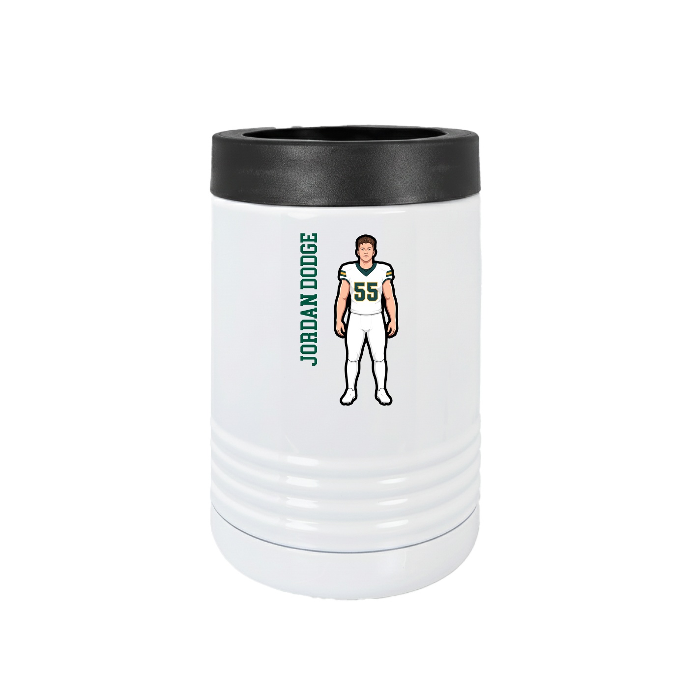 Beverage Holder — Name Vertical in White