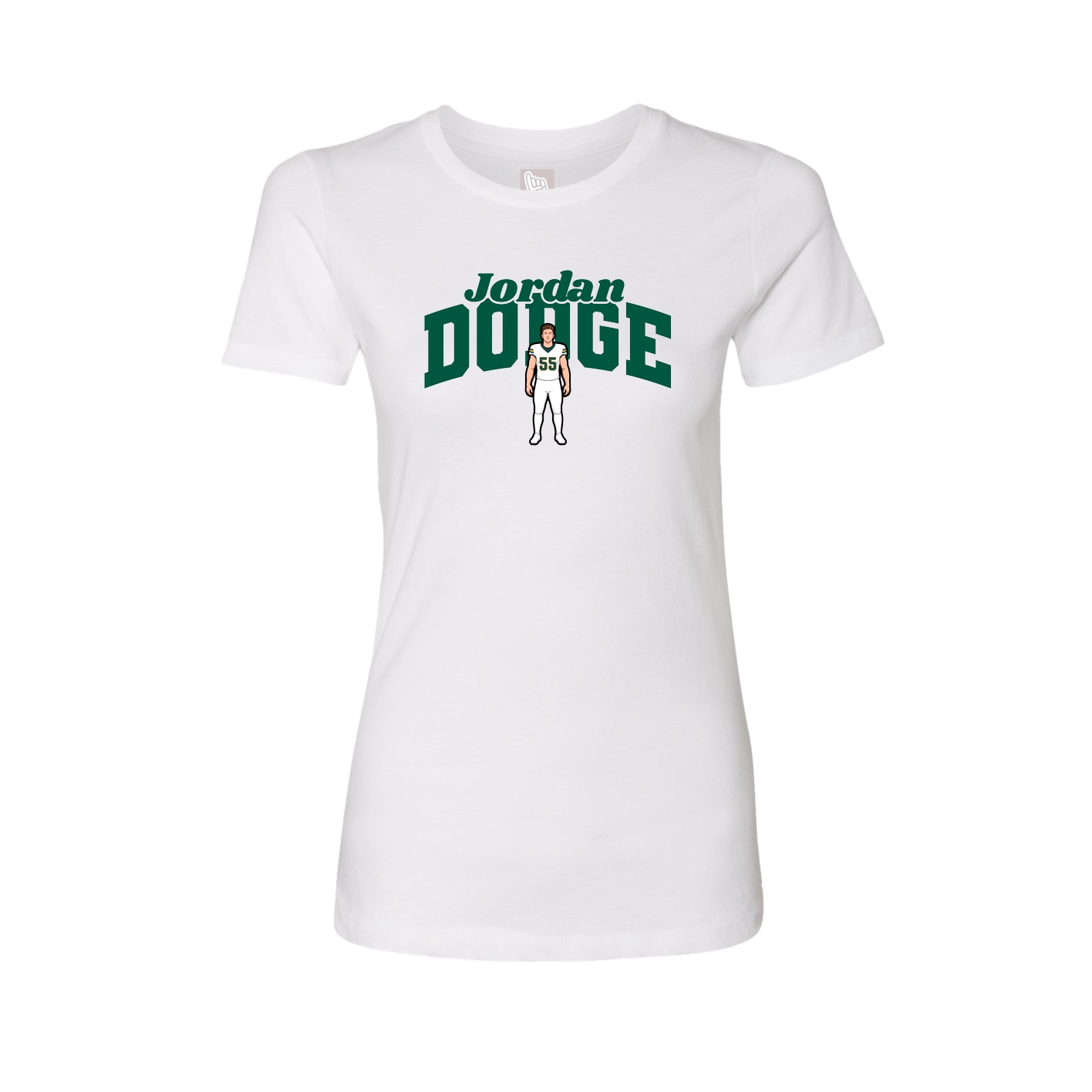 Fitted Women's Tee — Signature Arch in White