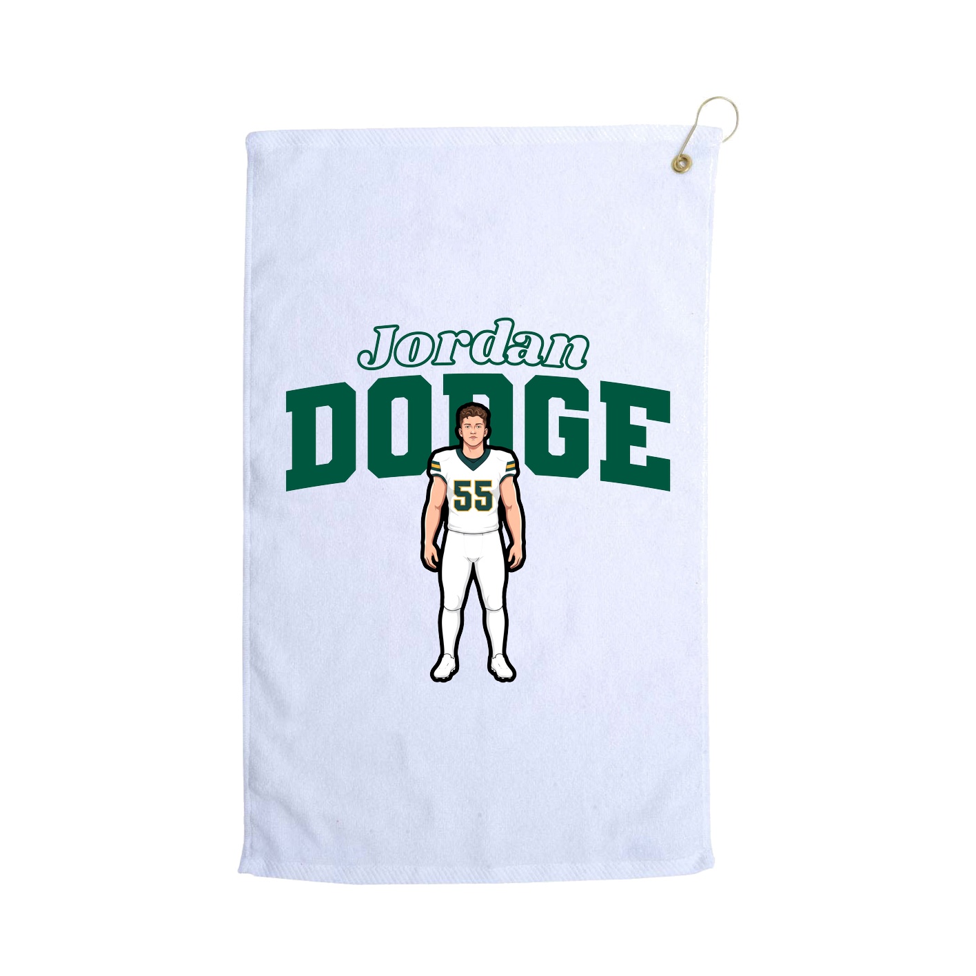 Golf Towel — Name Arch in White