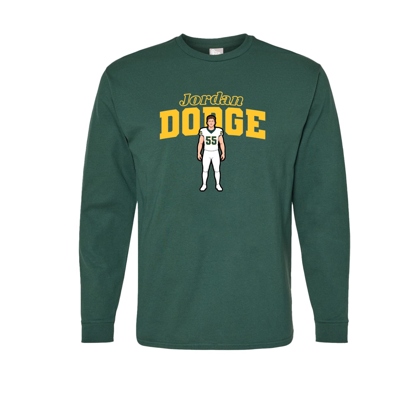 Long Sleeve Tee — Name Arch in Green
