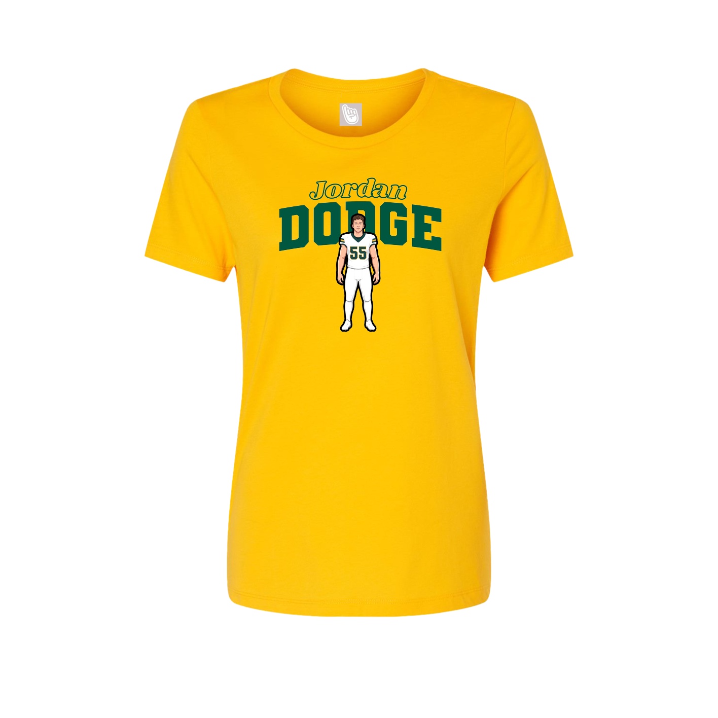 Fitted Women's Tee — Name Arch in Gold
