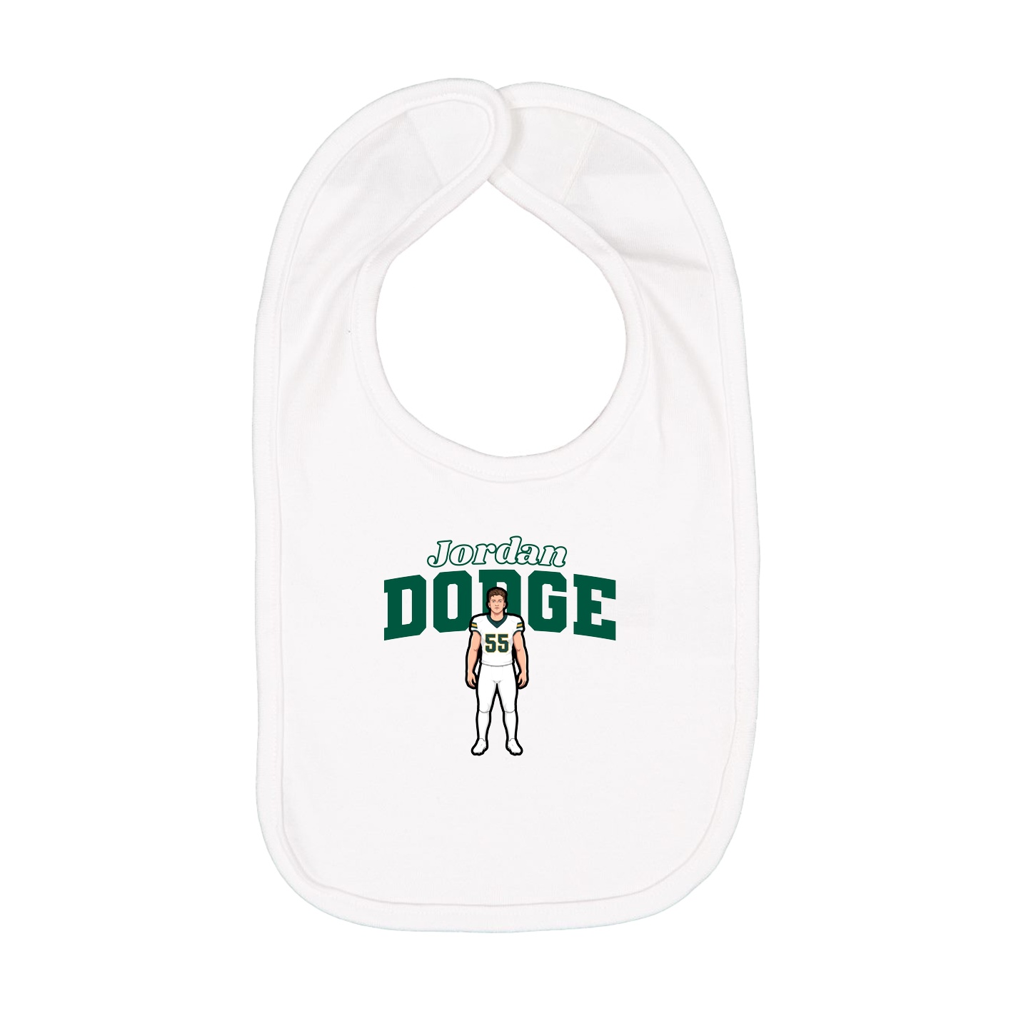 Infant Bib — Name Arch in White
