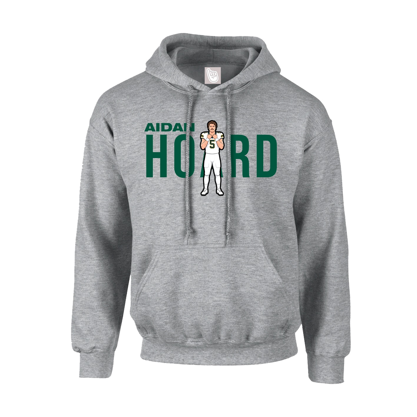 Hoodie — Player Name in Grey