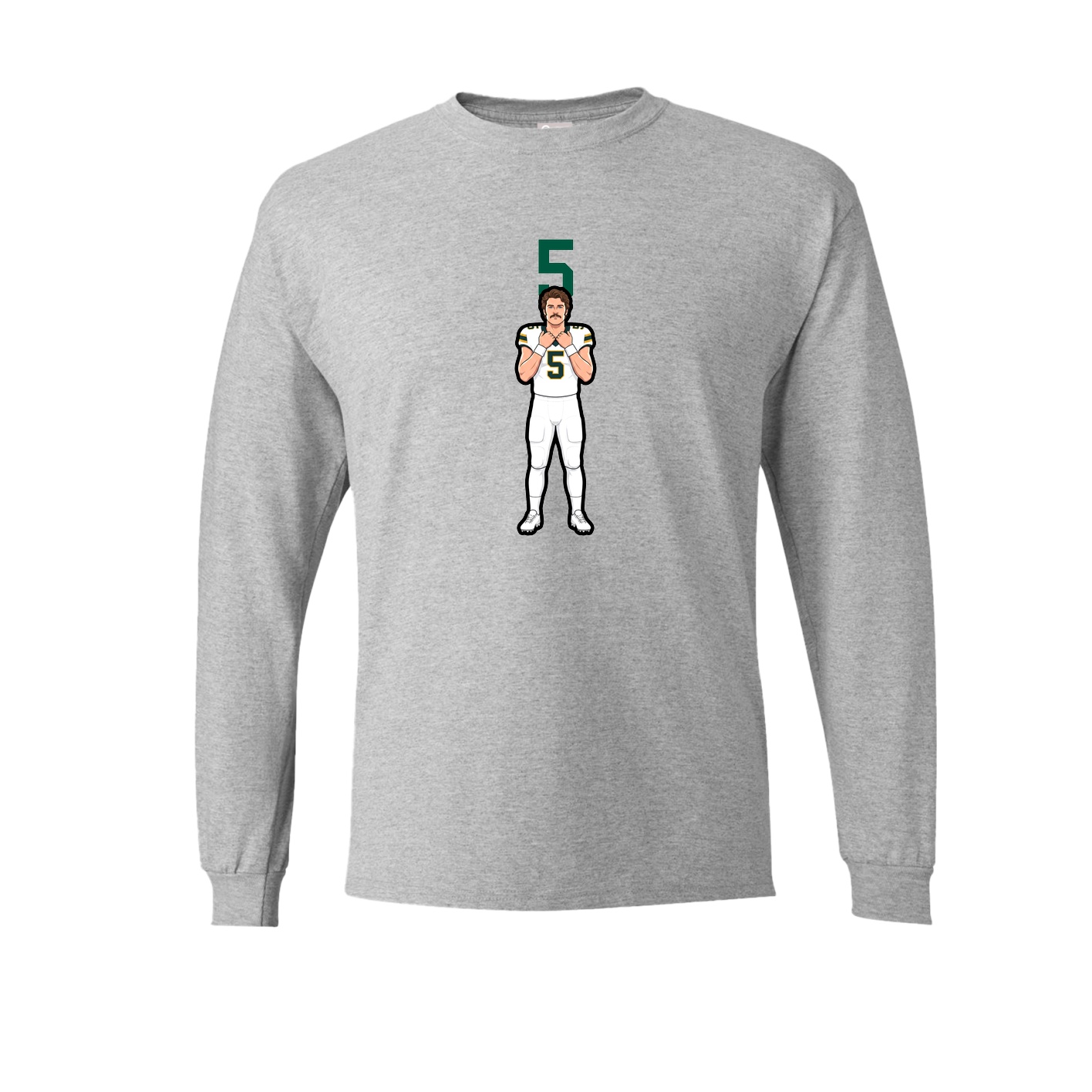 Long Sleeve Tee — Number Top in Grey
