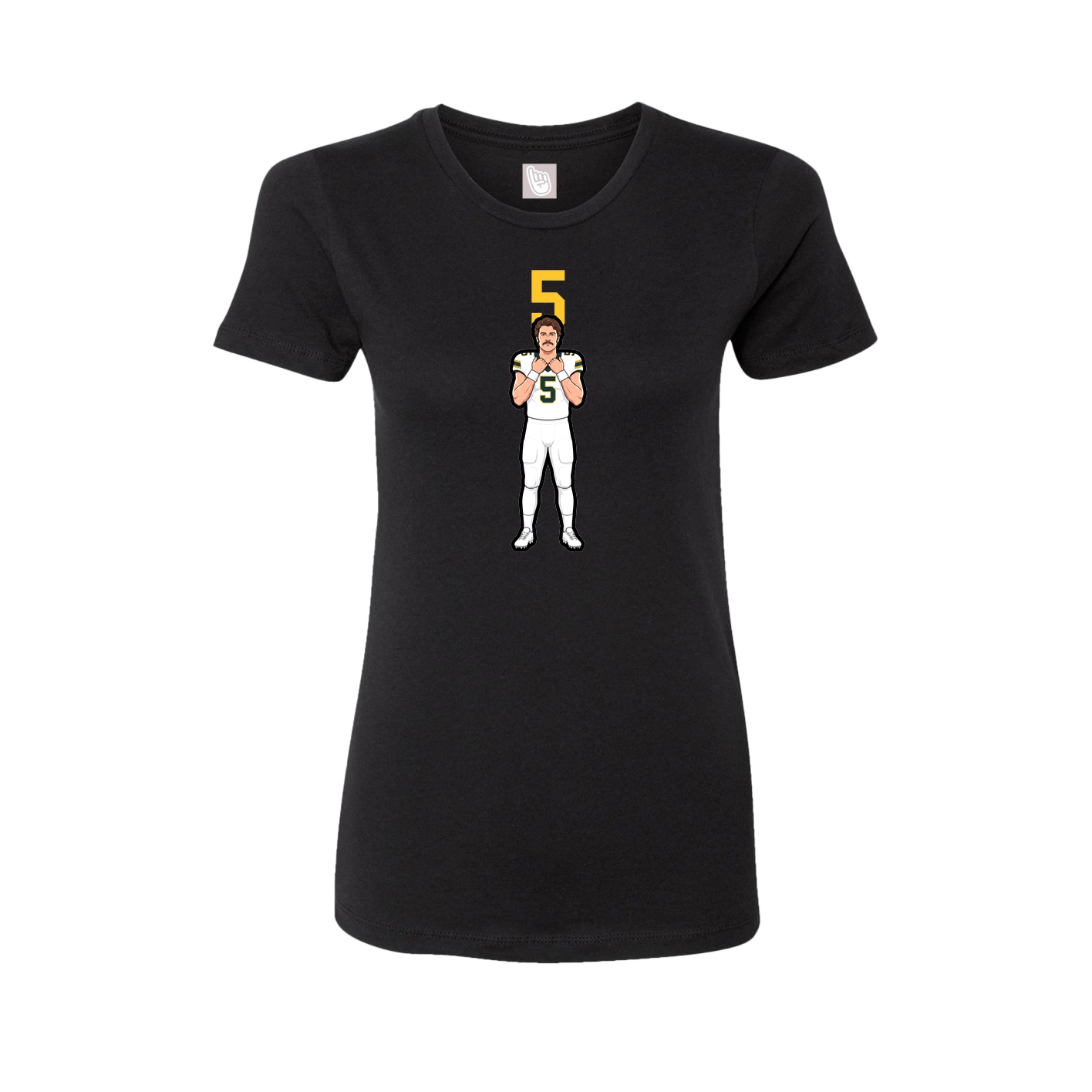 Fitted Women's Tee — Number Top in Black