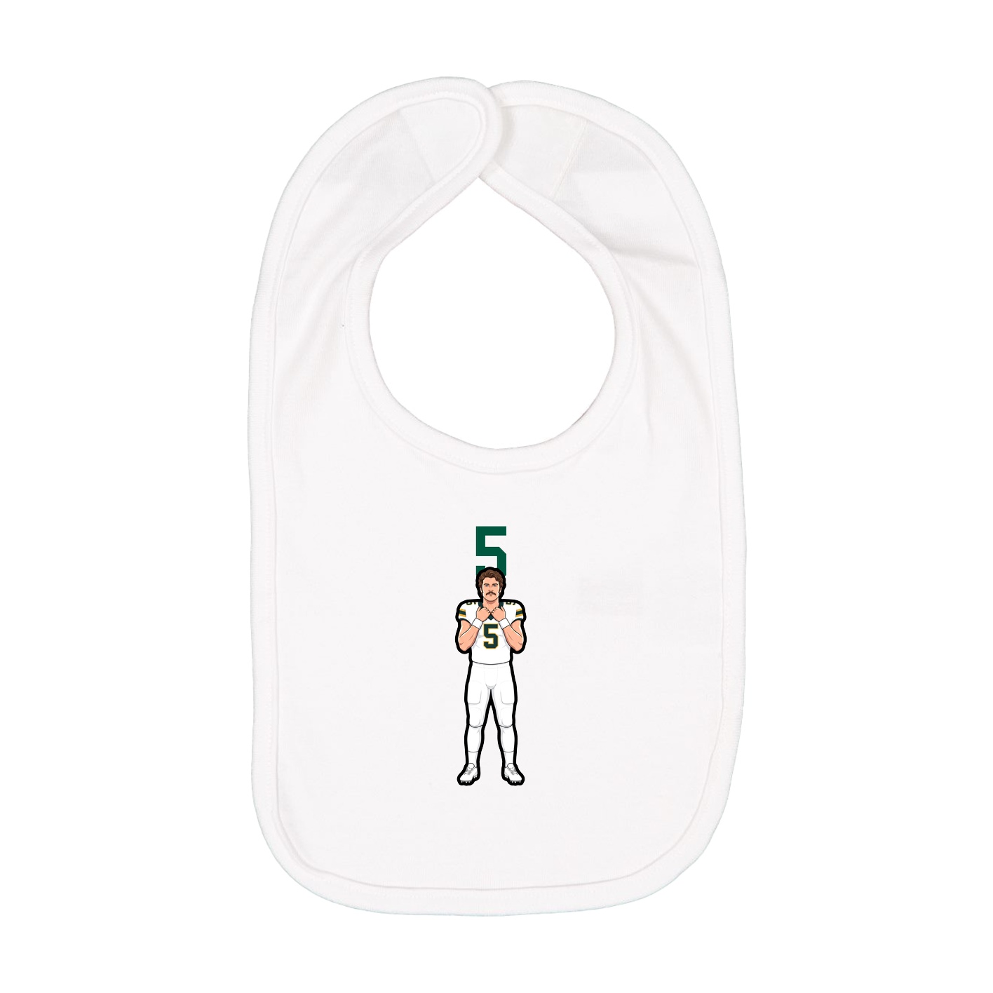 Infant Bib — Number Top in White
