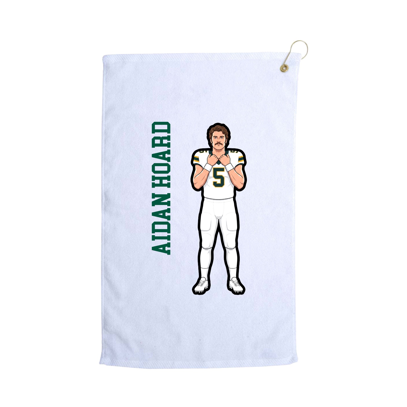 Golf Towel — Name Vertical in White