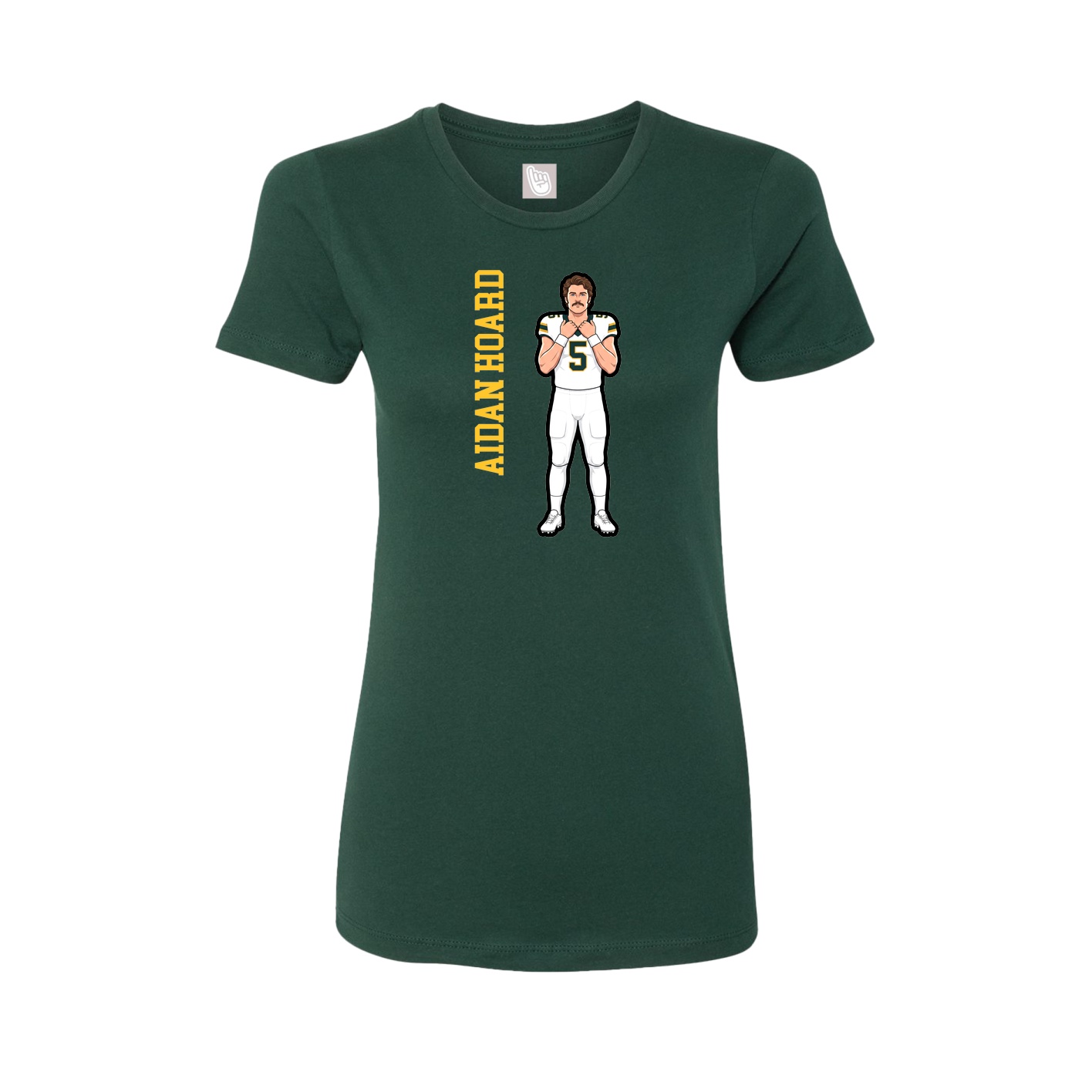 Womens Tee — Name Vertical in Green