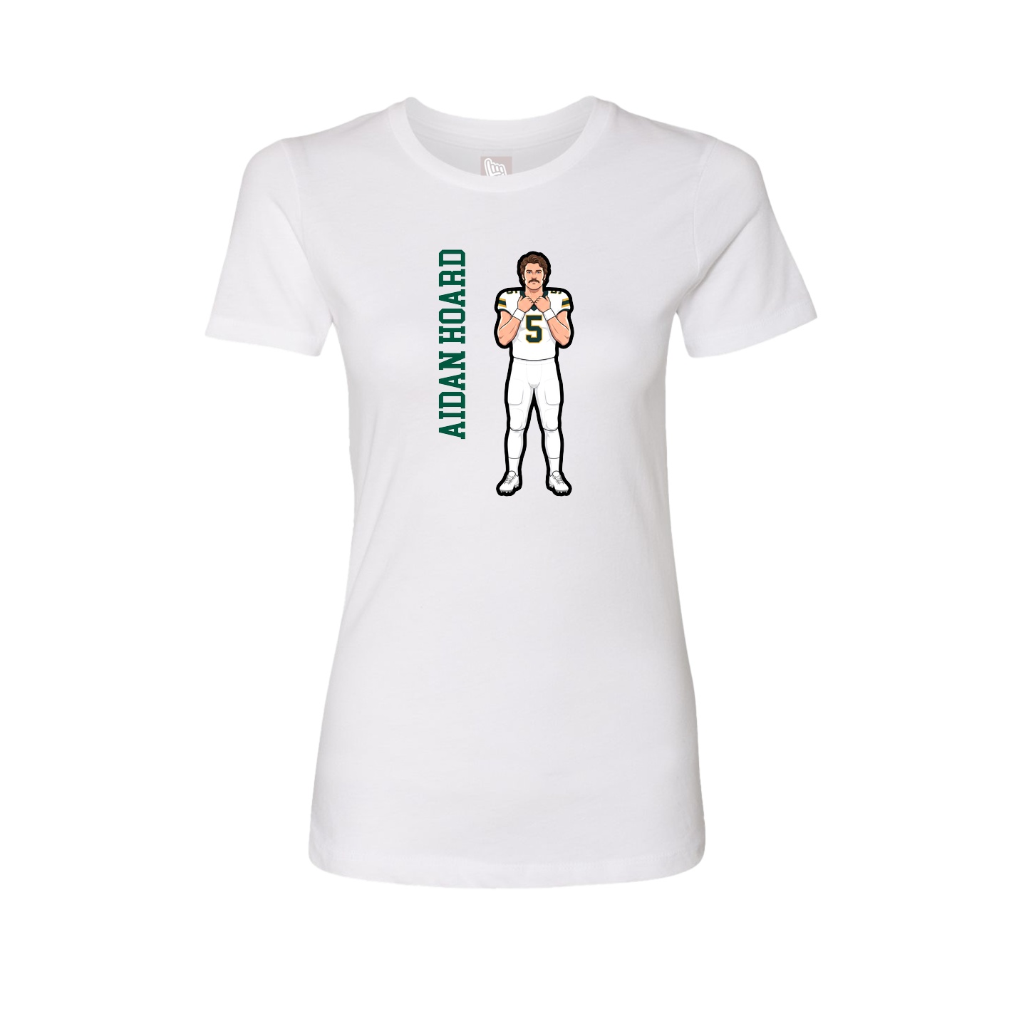 Fitted Women's Tee — Name Vertical in White
