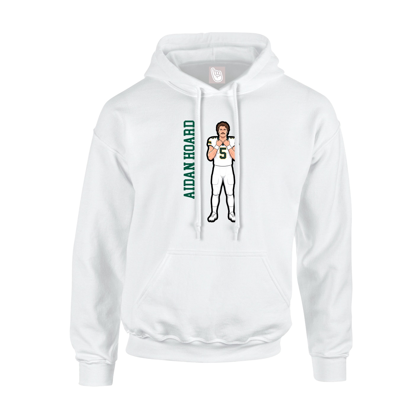 Youth Hoodie — Name Vertical in White