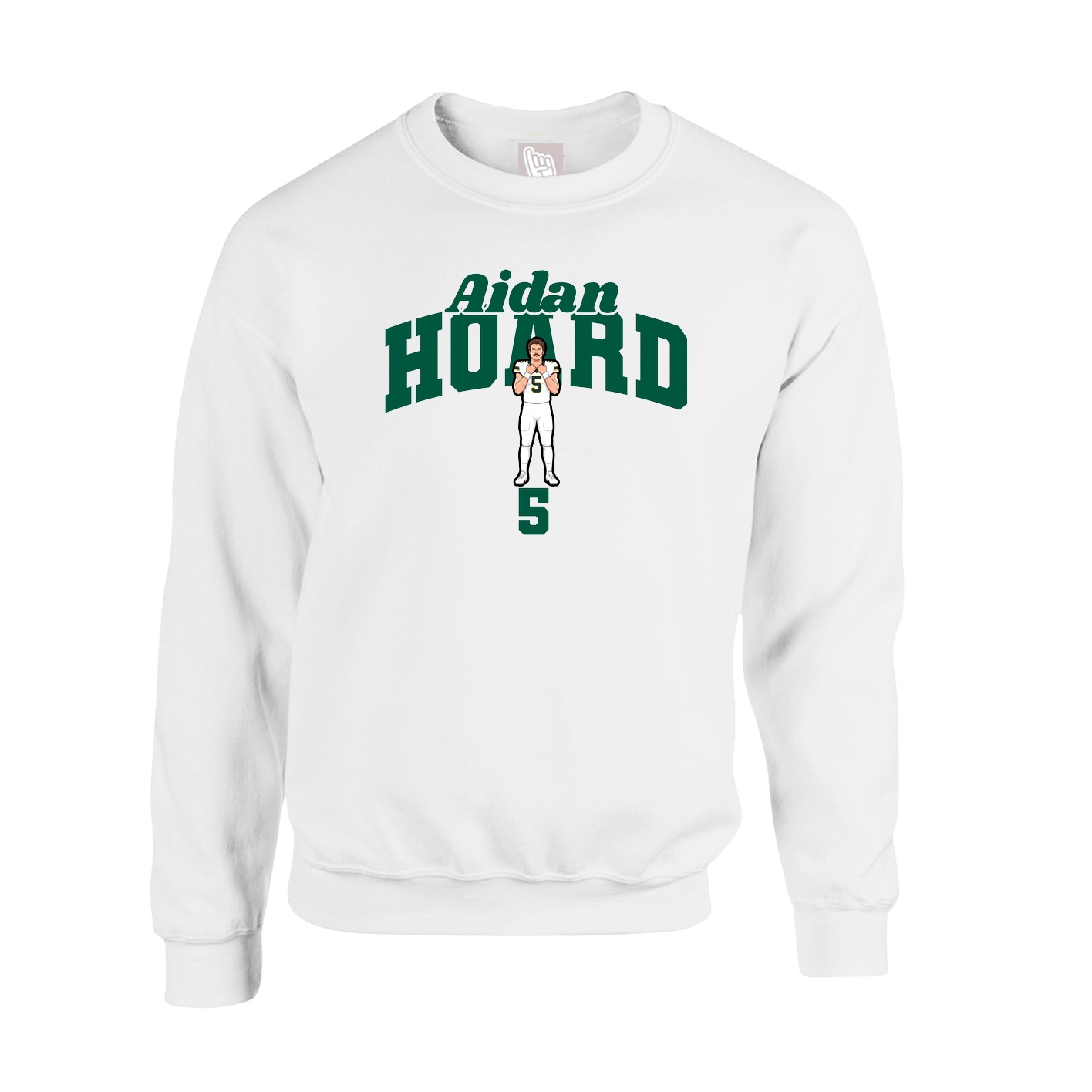 Fleece Crew — Signature Arch in White