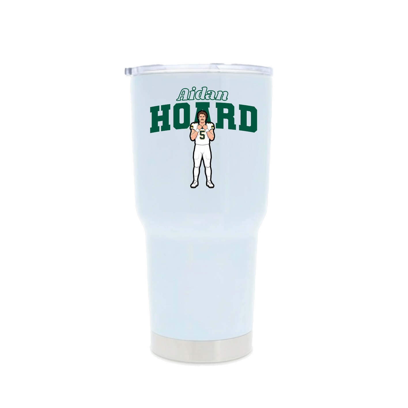 30oz Stainless Steel Tumbler — Name Arch in White
