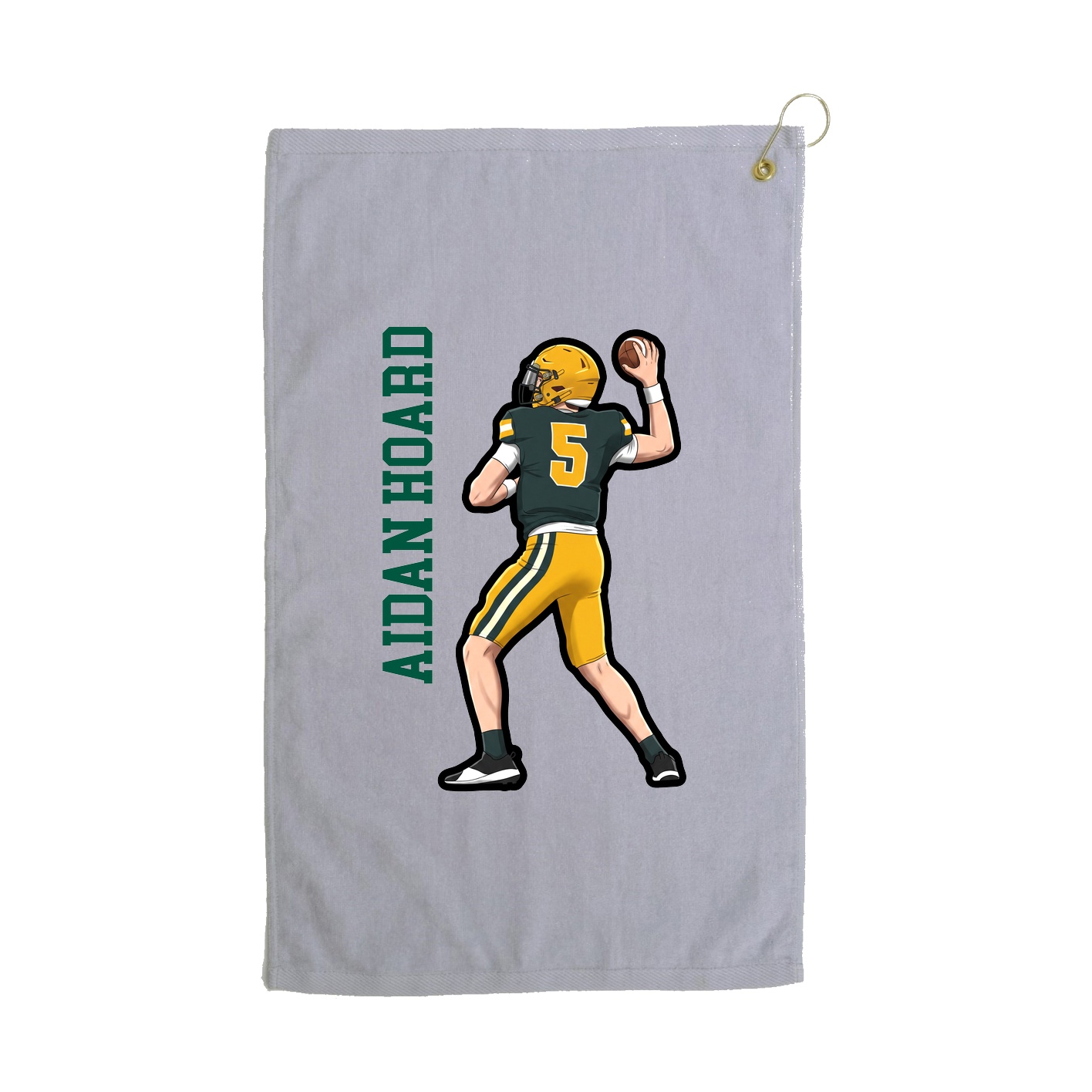 Golf Towel — Name Vertical in Grey