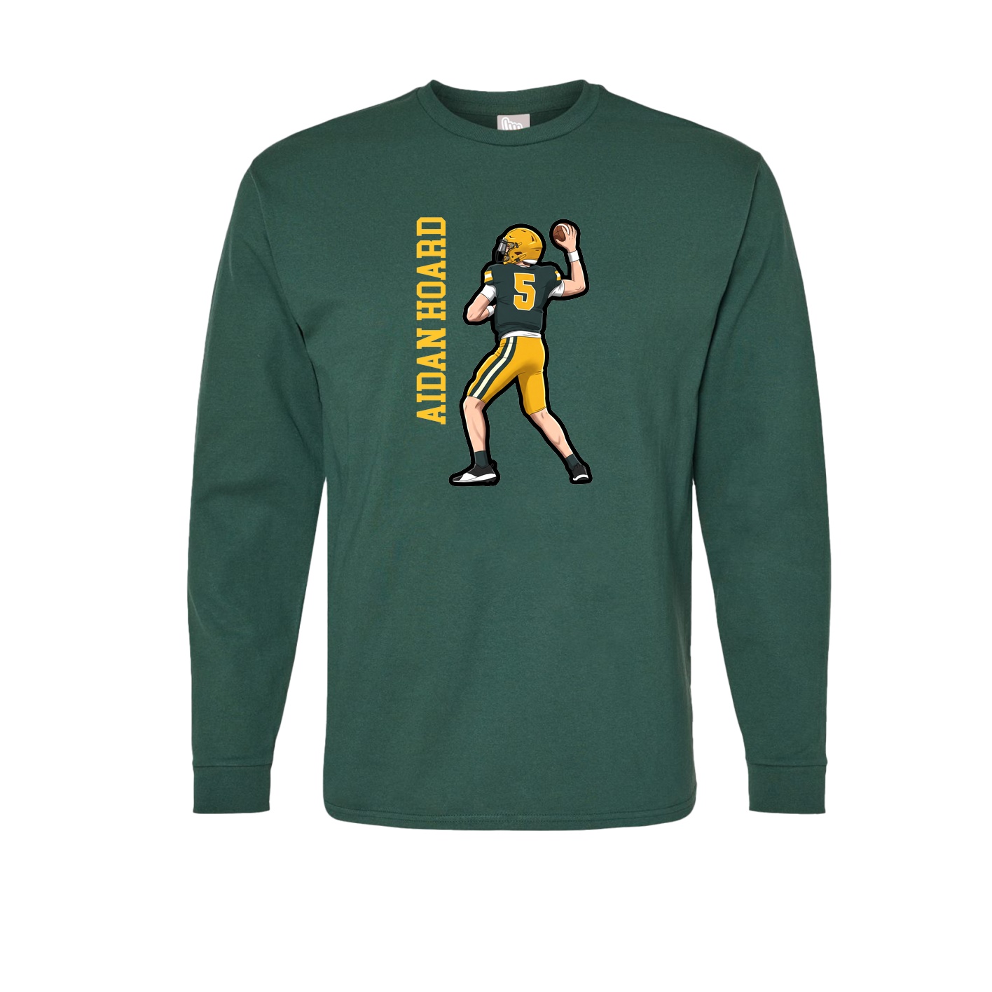 Long Sleeve Tee — Name Vertical in Green