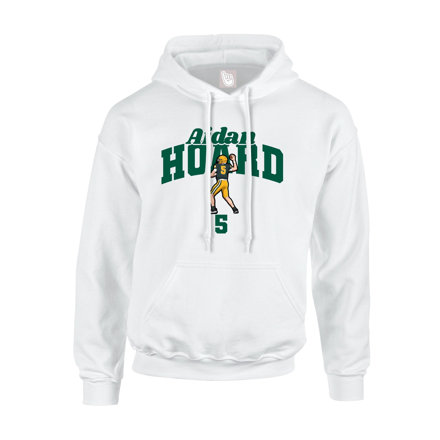 Youth Hoodie — Signature Arch in White