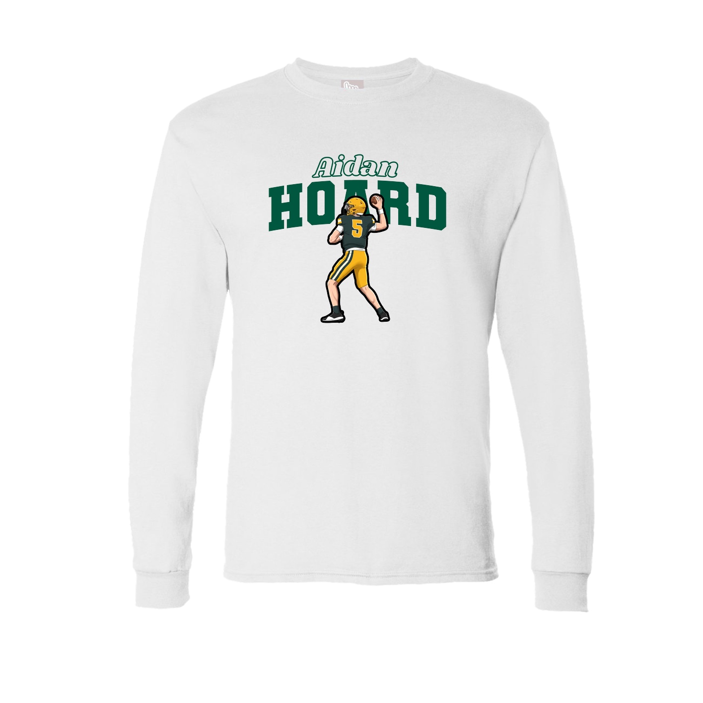 Long Sleeve Tee — Name Arch in White