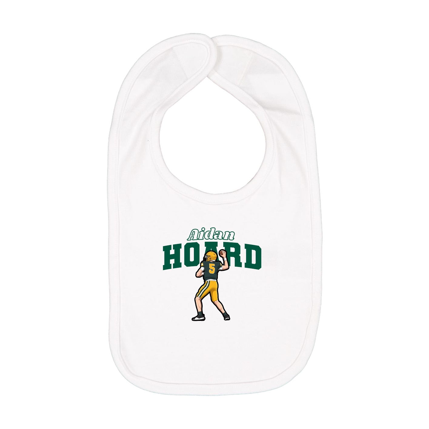 Infant Bib — Name Arch in White