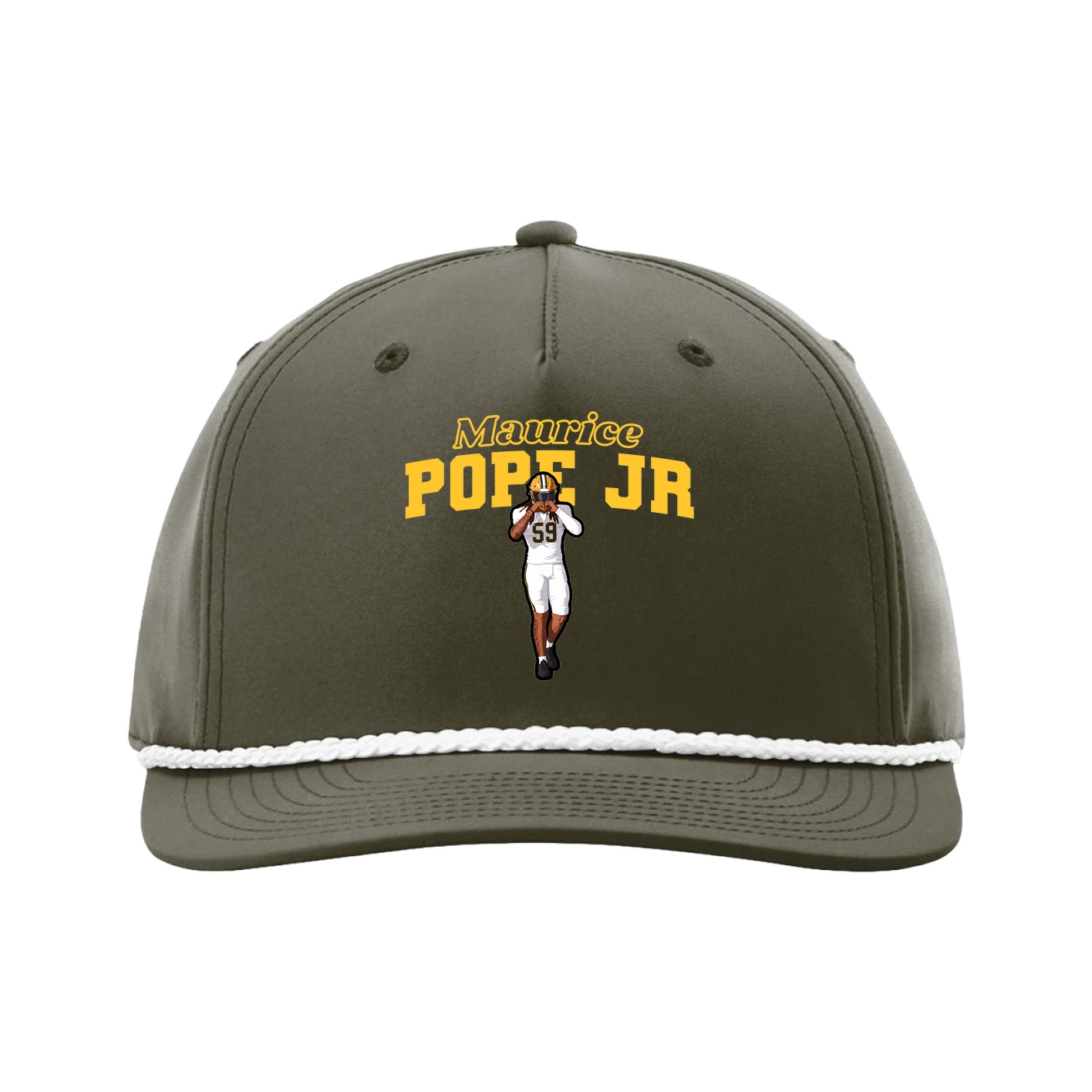 Five-Panel Classic Rope Cap — Name Arch in Green